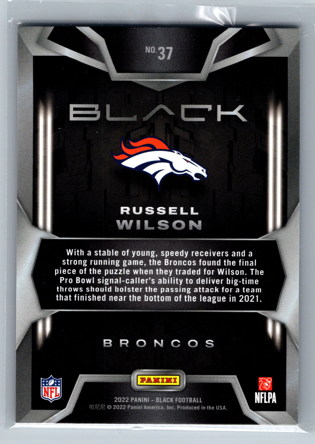 2022 Panini Black Russell Wilson /35 #37