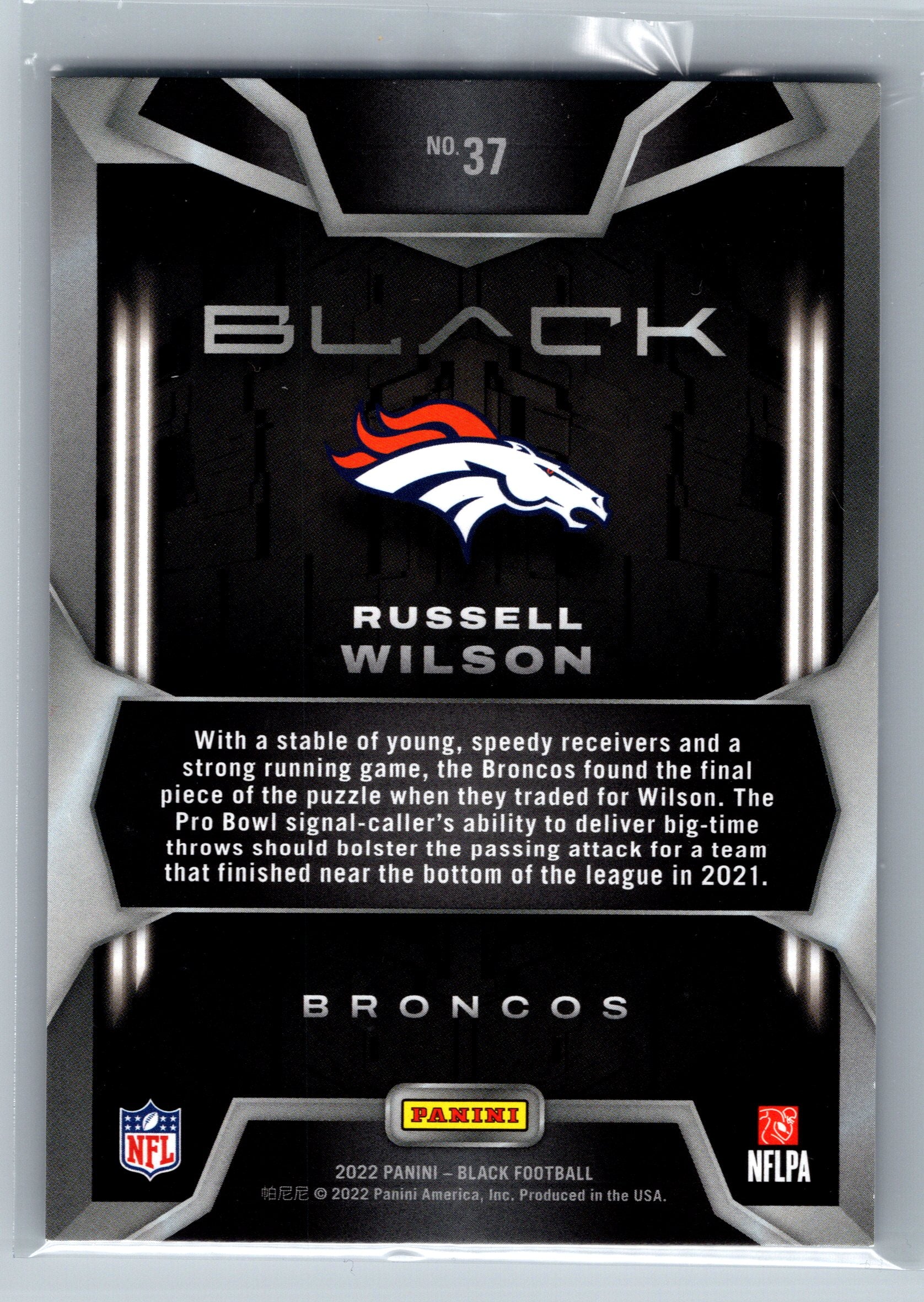 2022 Panini Black Russell Wilson /35 #37