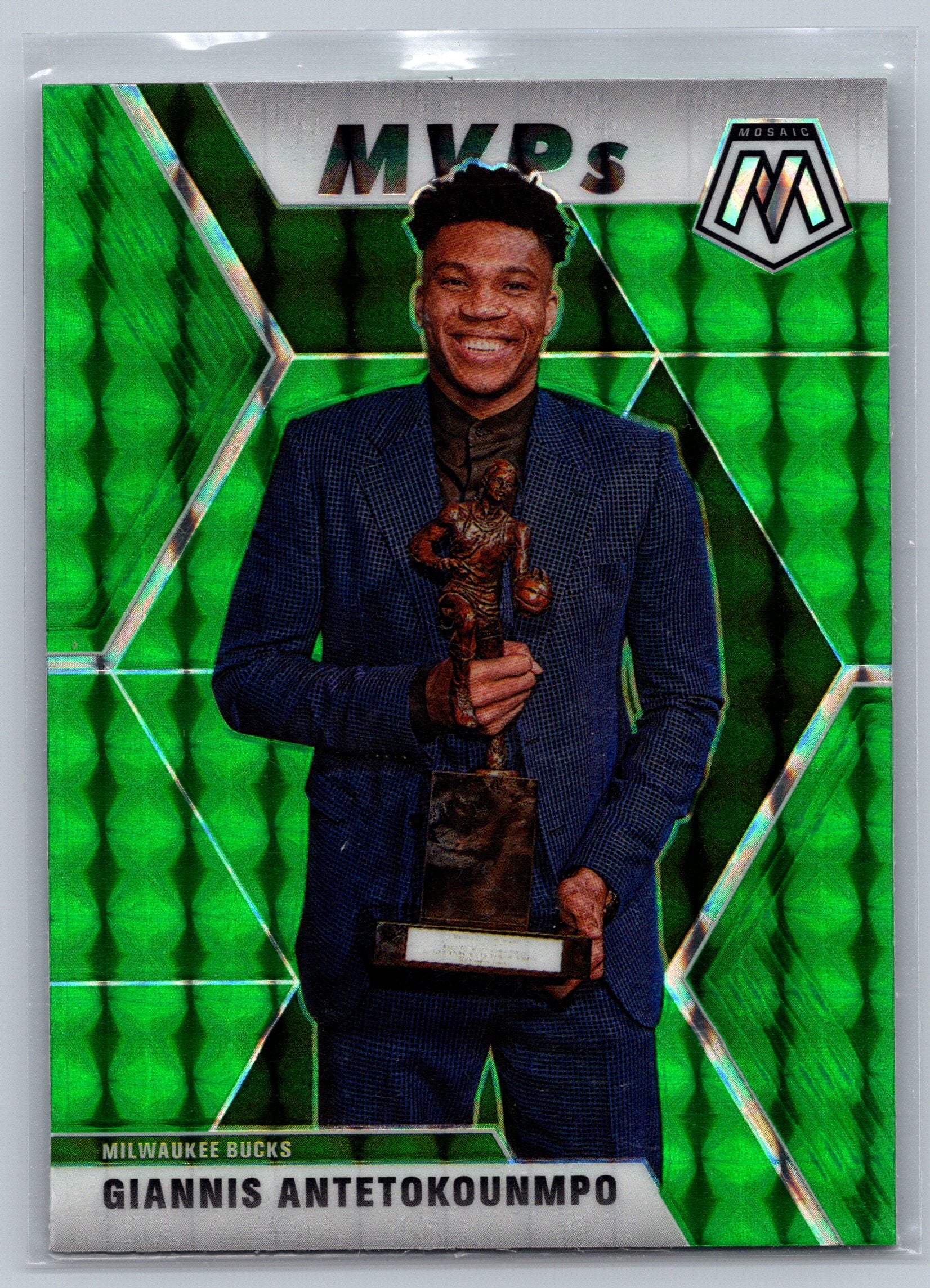 2019 Panini Mosiac Giannis Antetokounmpo Green MVPs #297