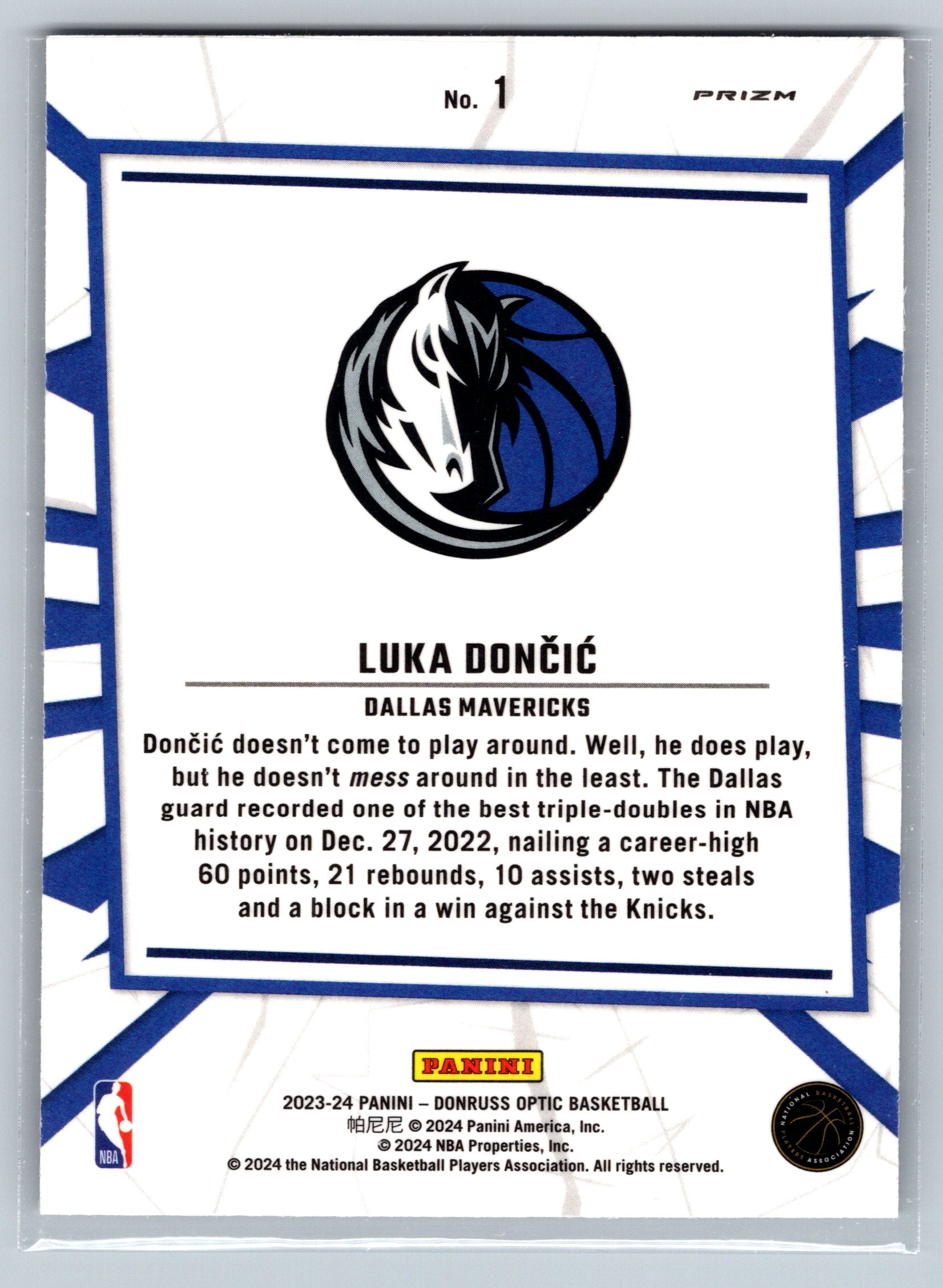 2023 Panini Optic Luka Doncic Holo My House #1