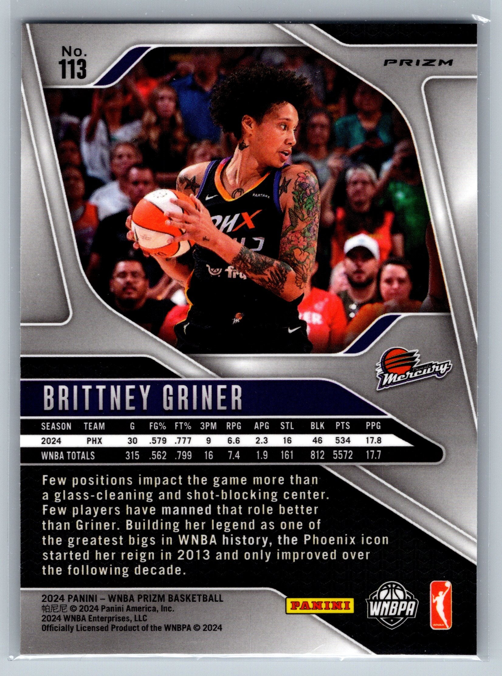 2024 Panini Prizm Brittney Griner Cracked Ice #113