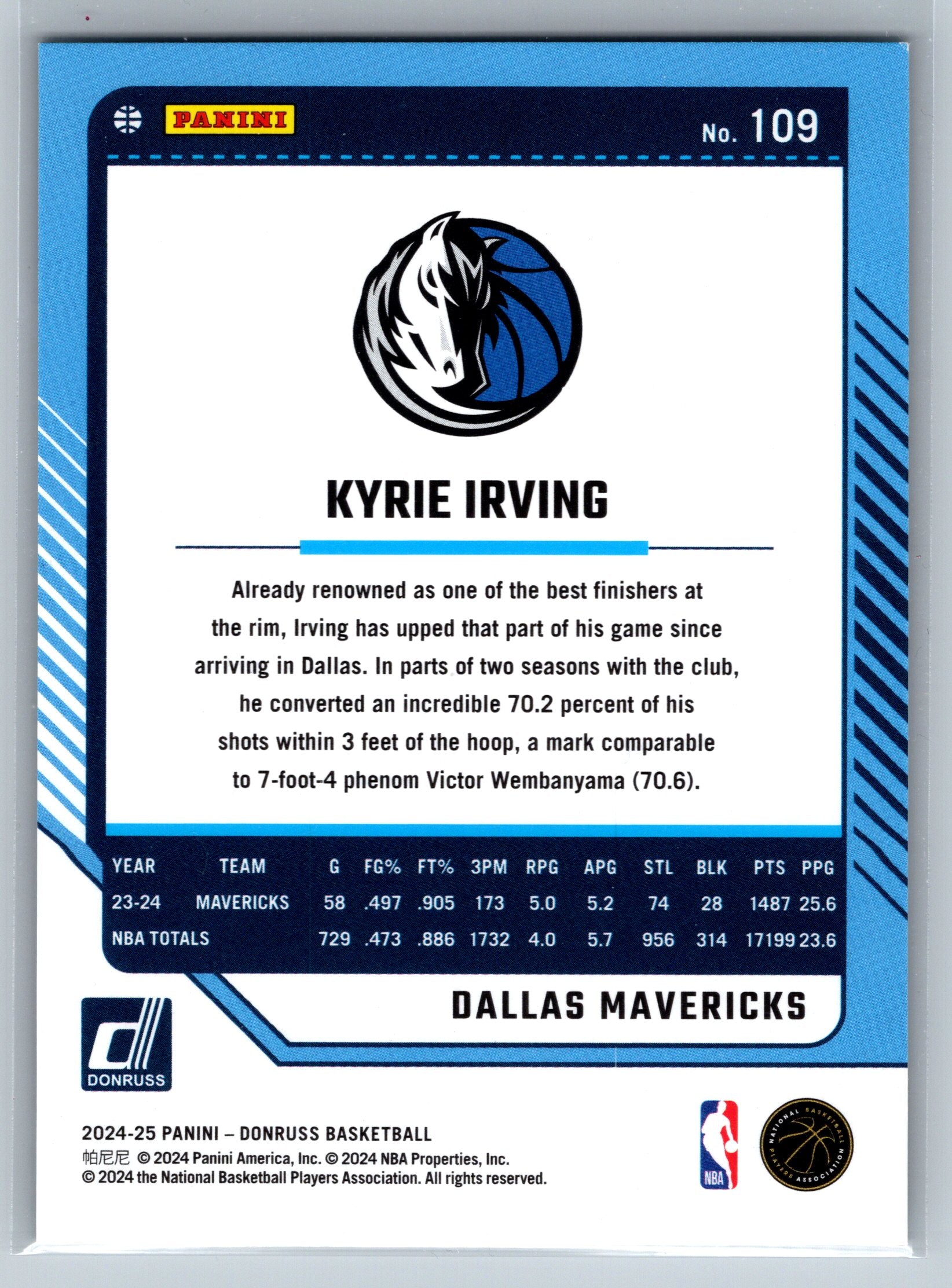 2024 Panini Donruss Kyrie Irving Green Glitter /49 #109