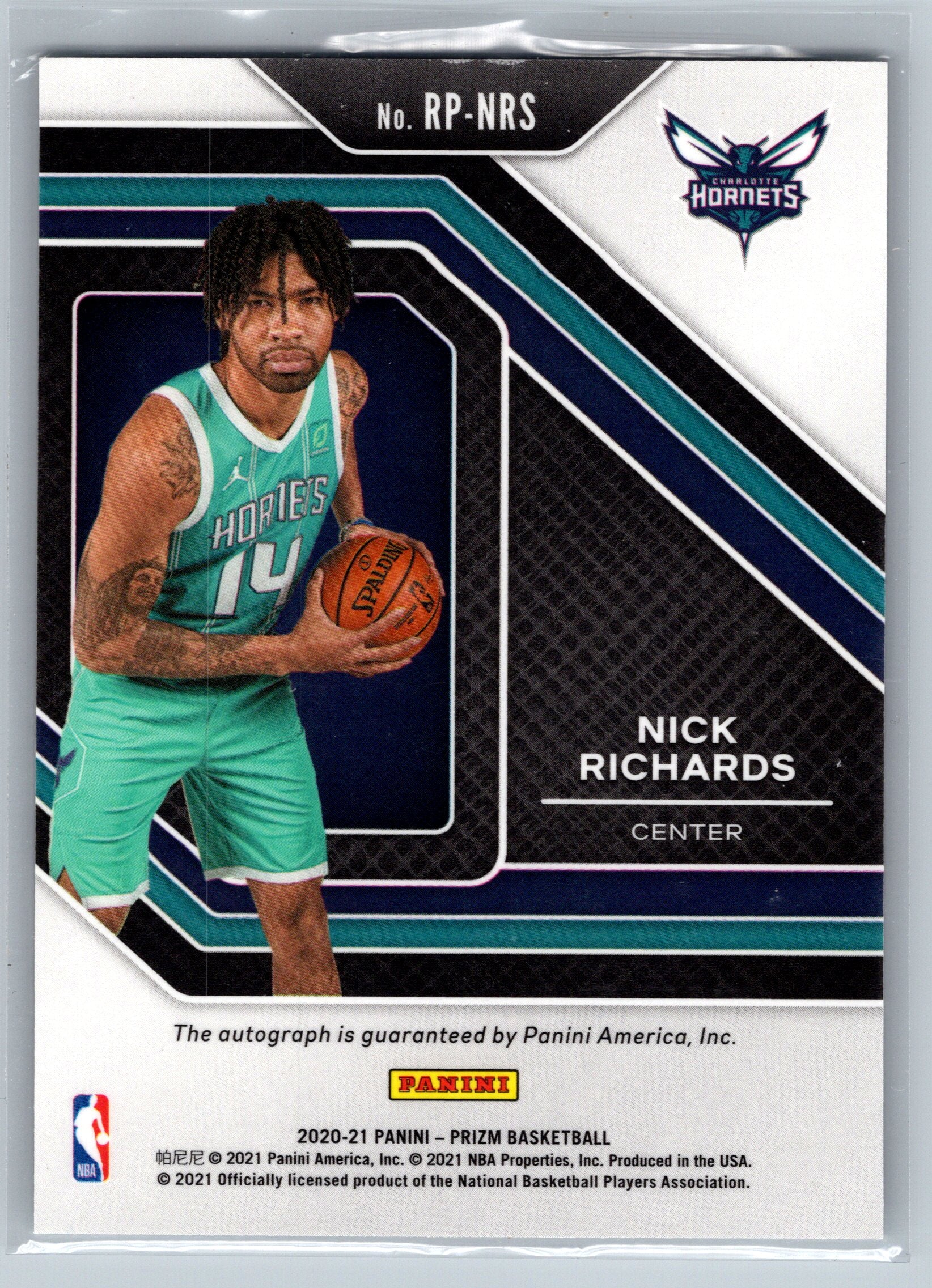 2020 Panini Prizm Nick Richards Penmanship Rookie Autograph #RP-NRS