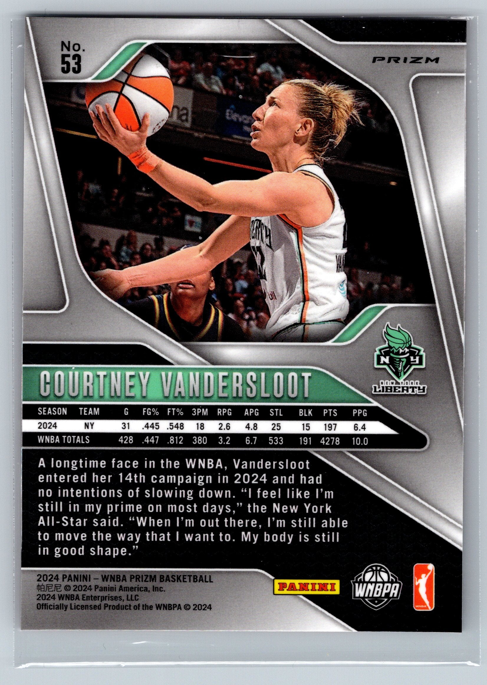 2024 Panini Prizm Courtney Vandersloot Orange Cracked Ice #53