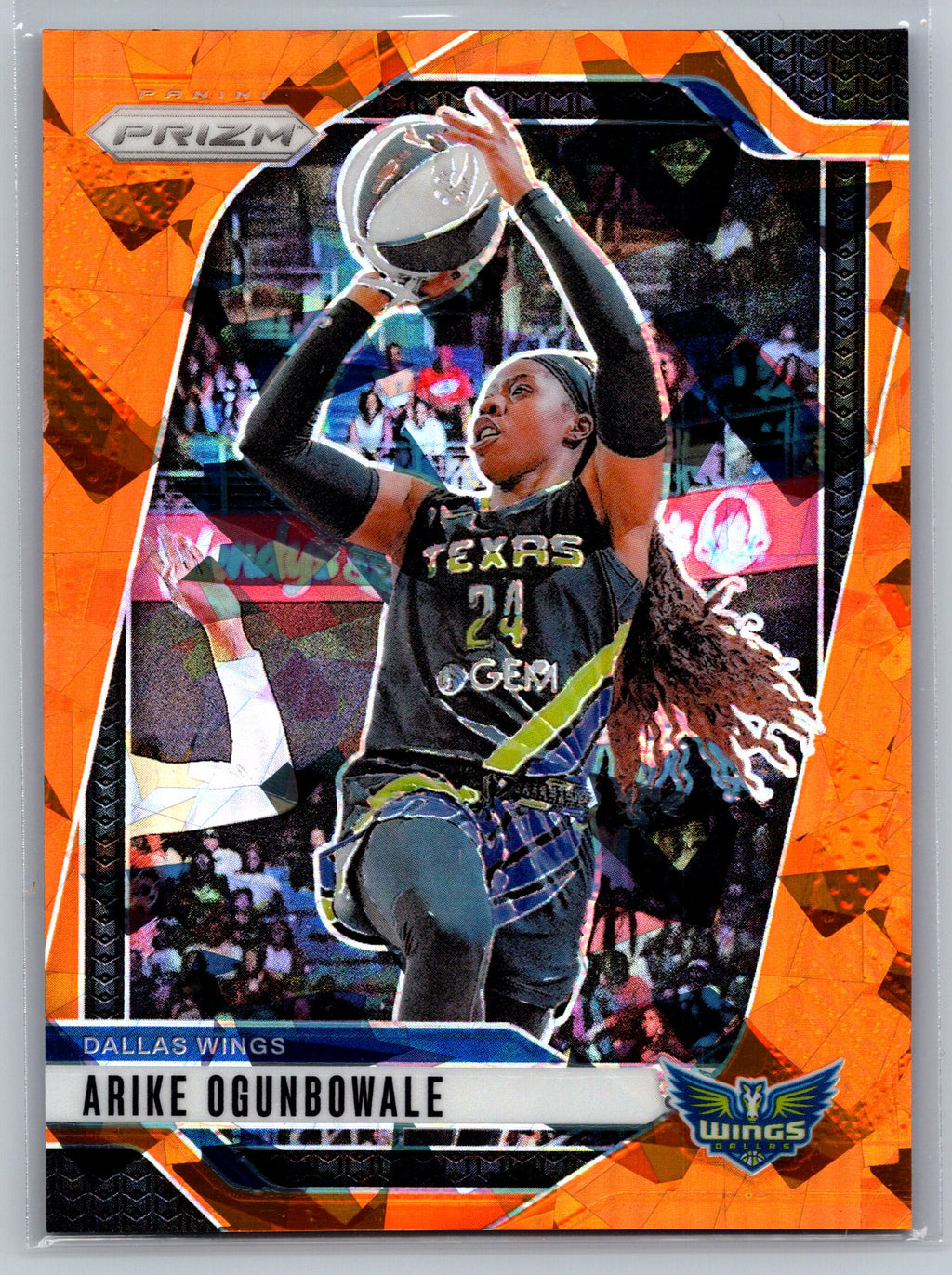 2024 Panini Prizm Arike Ogunbowale Orange Cracked Ice #28