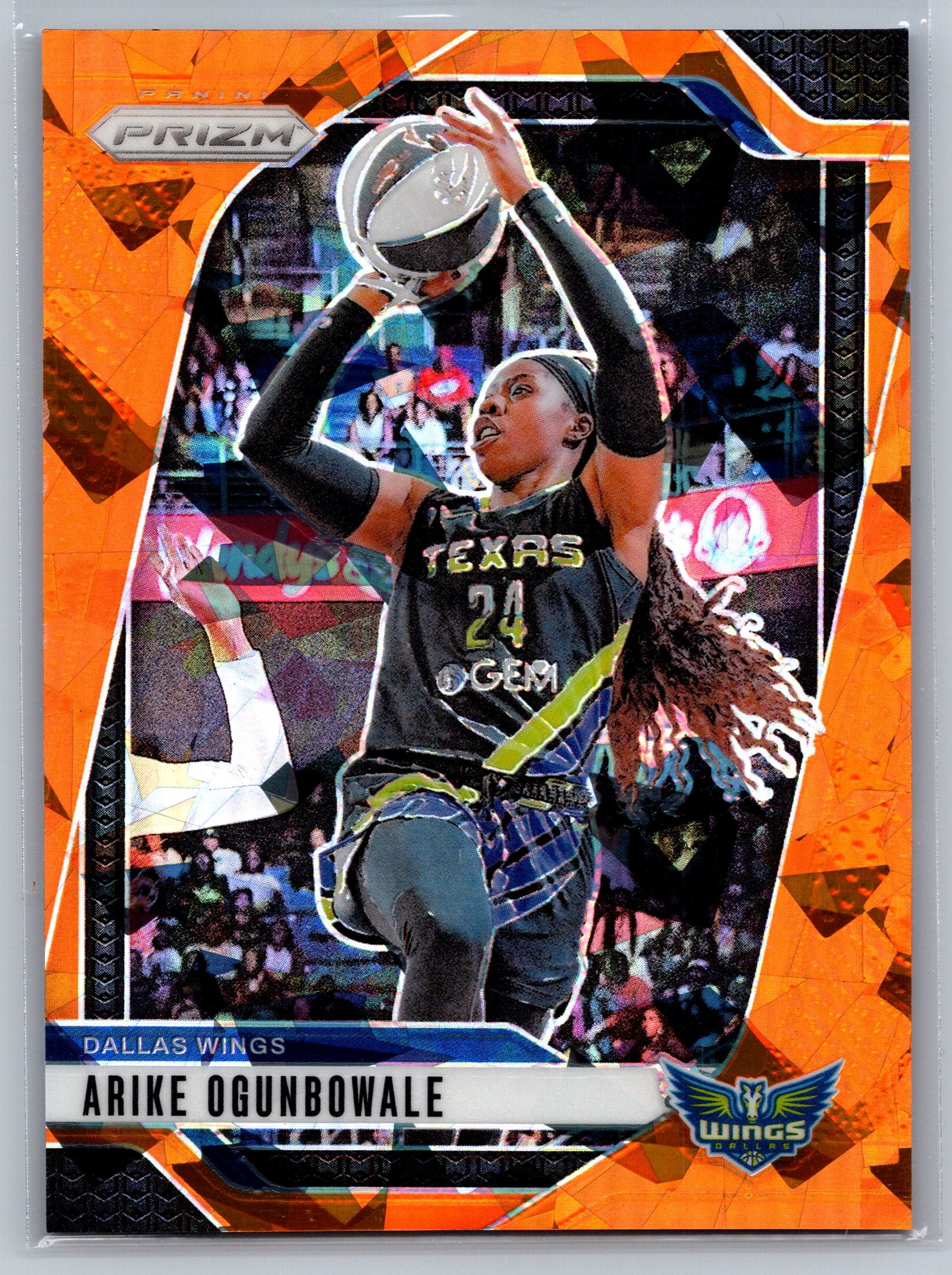 2024 Panini Prizm Arike Ogunbowale Orange Cracked Ice #28