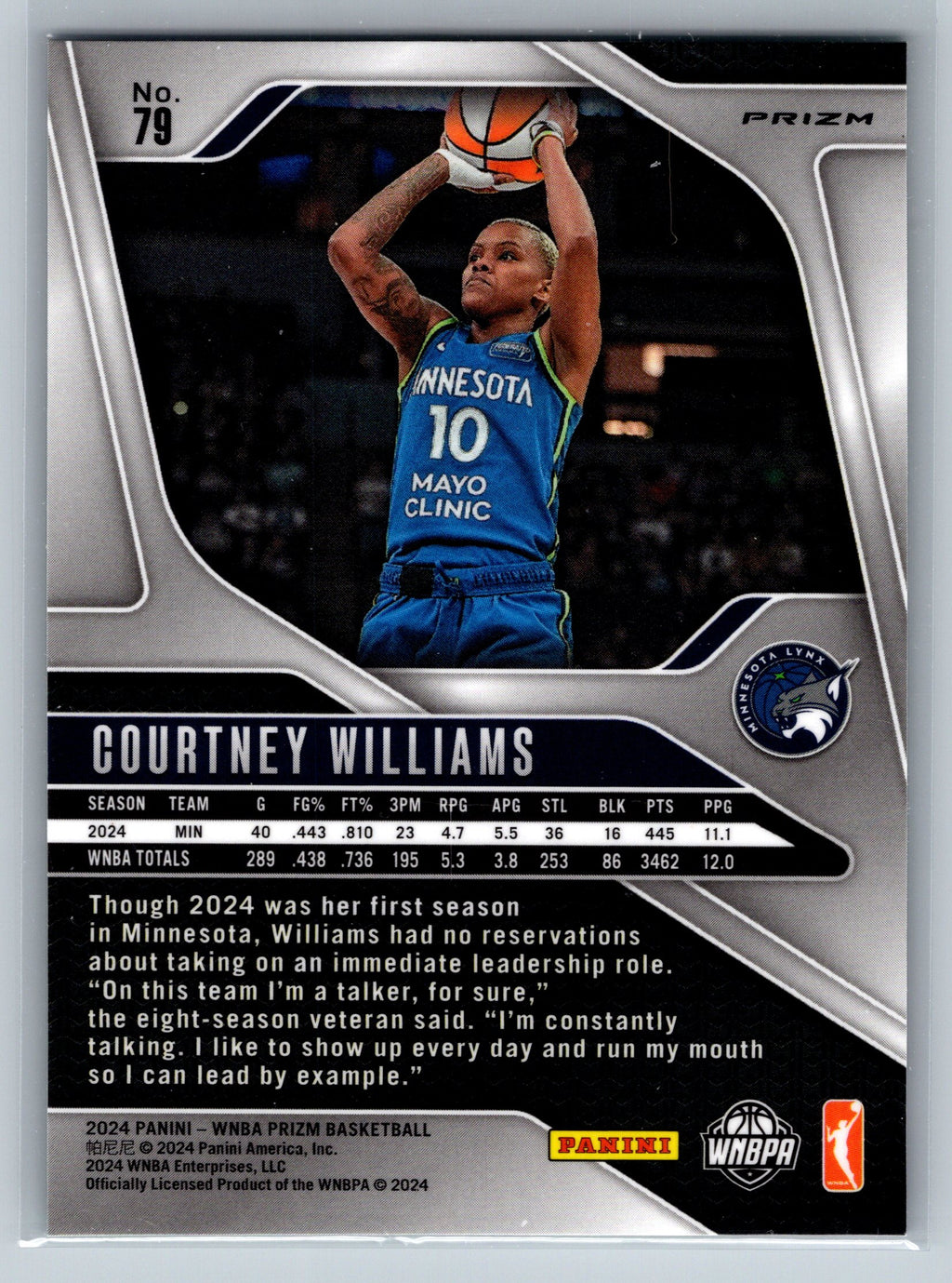 2024 Panini Prizm Courtney Williams Green #79