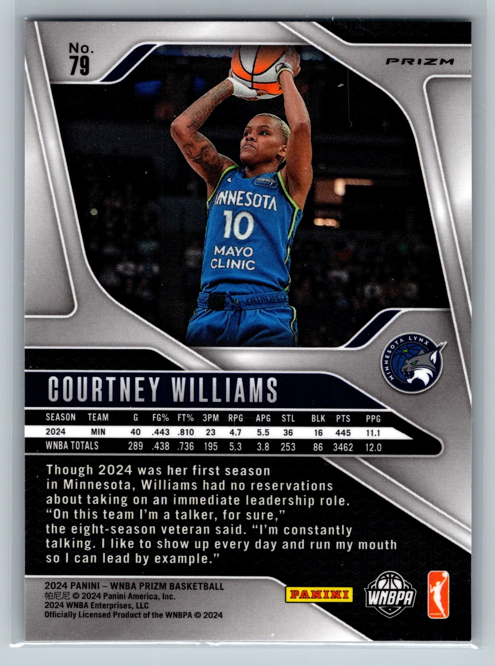 2024 Panini Prizm Courtney Williams Green #79
