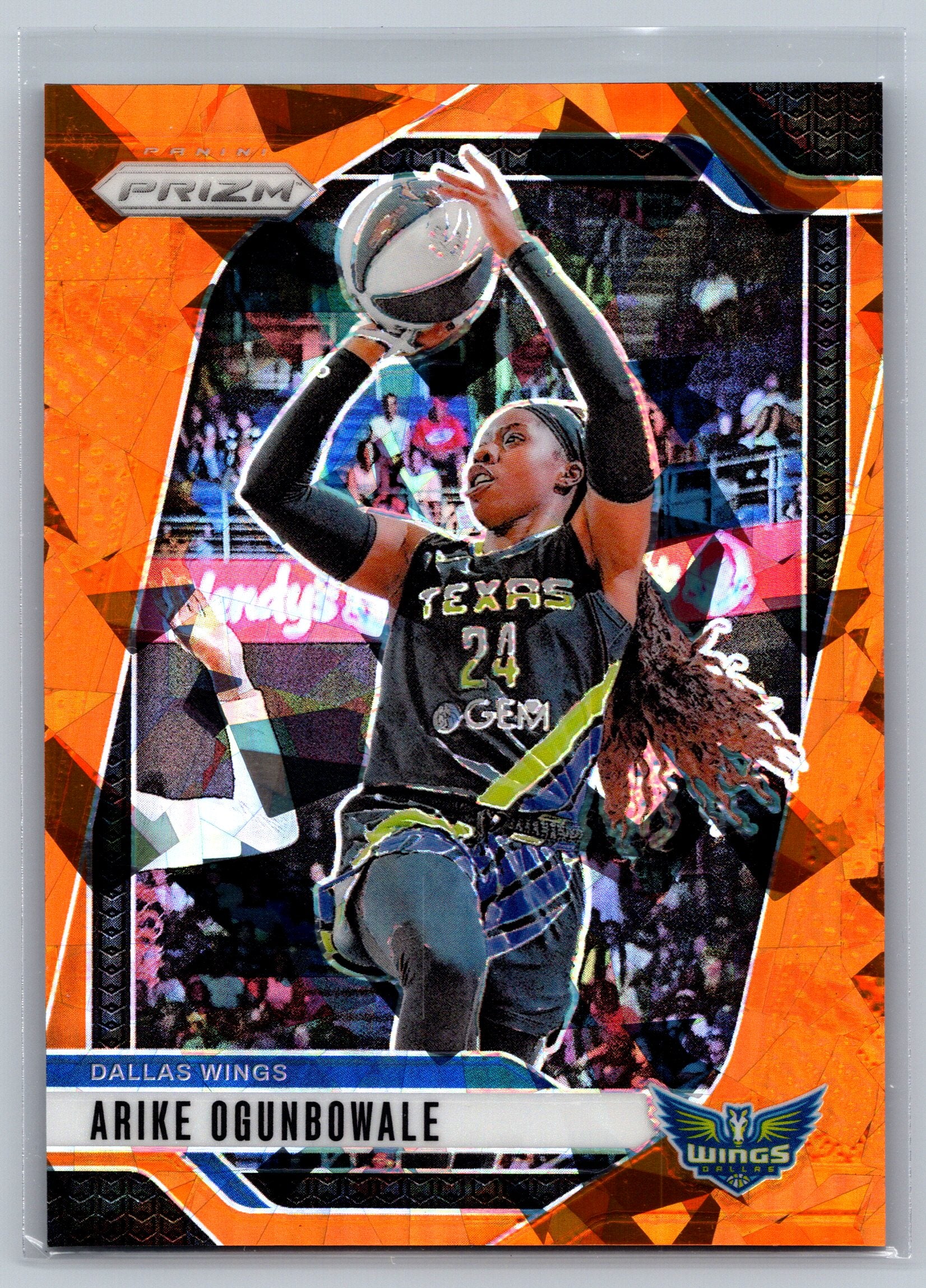 2024 Panini Prizm Arike Ogunbowale Orange Cracked Ice #28
