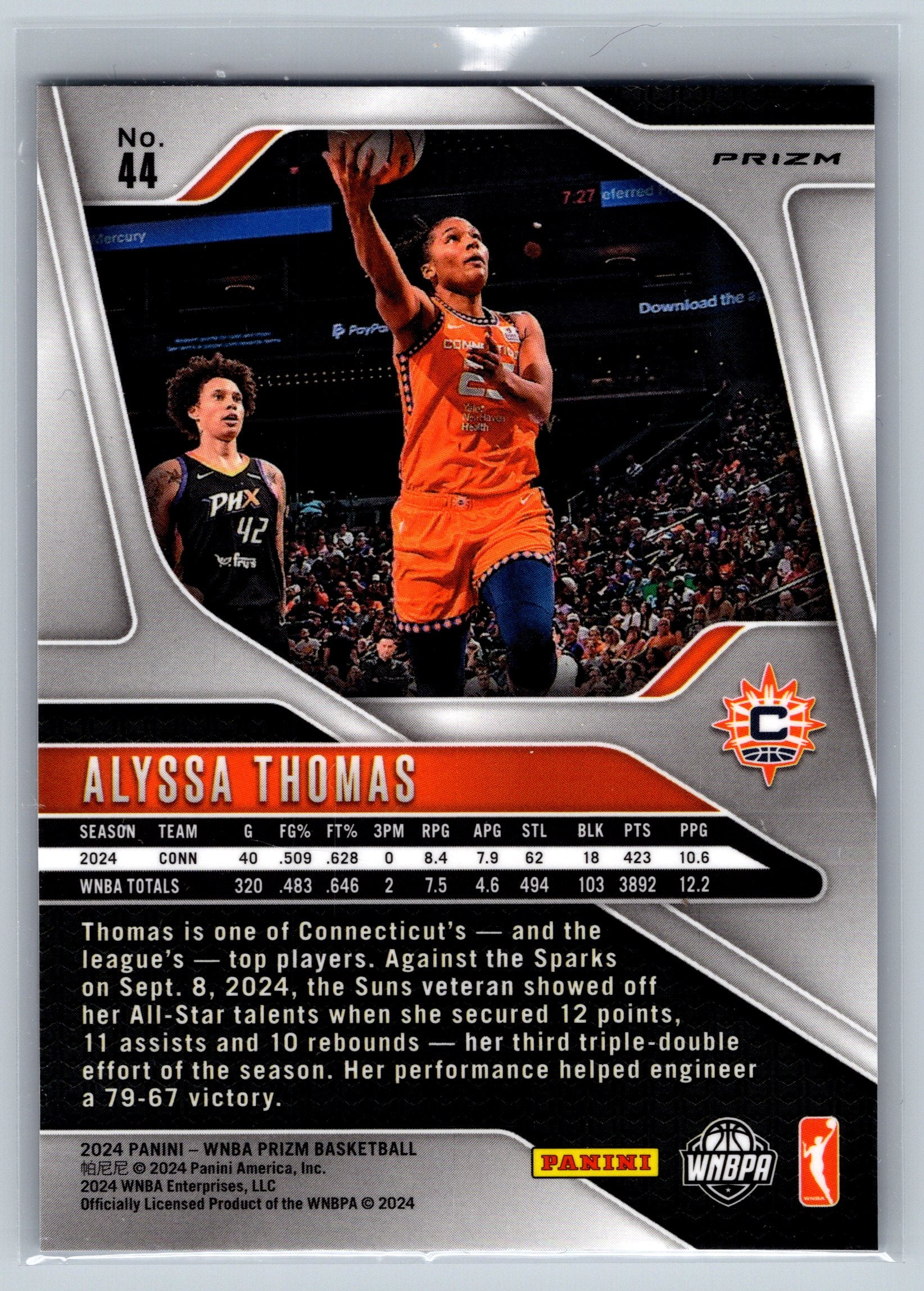 2024 Panini Prizm Alyssa Thomas Blue Velocity #44