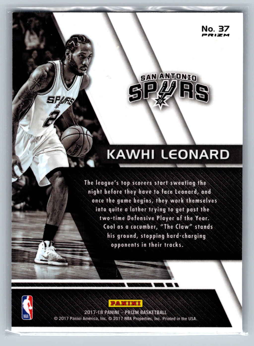 2017 Panini Prizm Kawhi Leonard Silver Fundamentals #37
