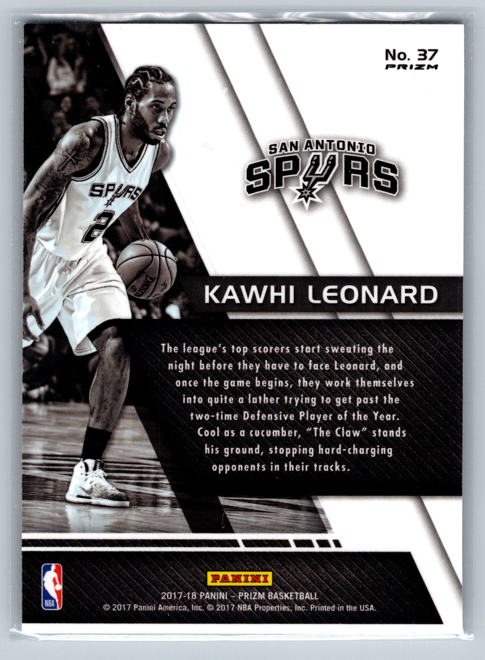2017 Panini Prizm Kawhi Leonard Silver Fundamentals #37