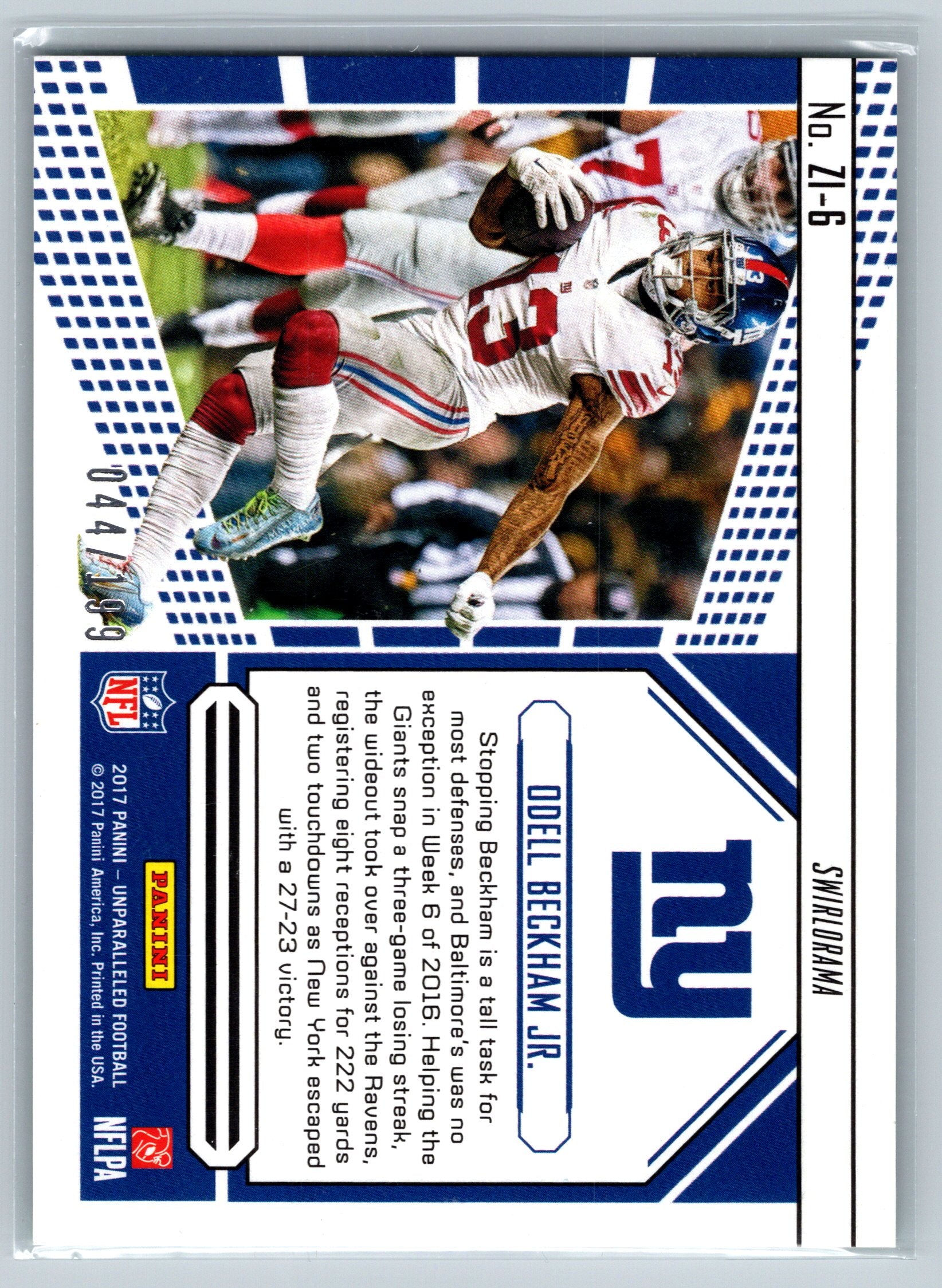 2017 Panini Unparalleled Odell Beckham Jr. Green /199 #ZI-6