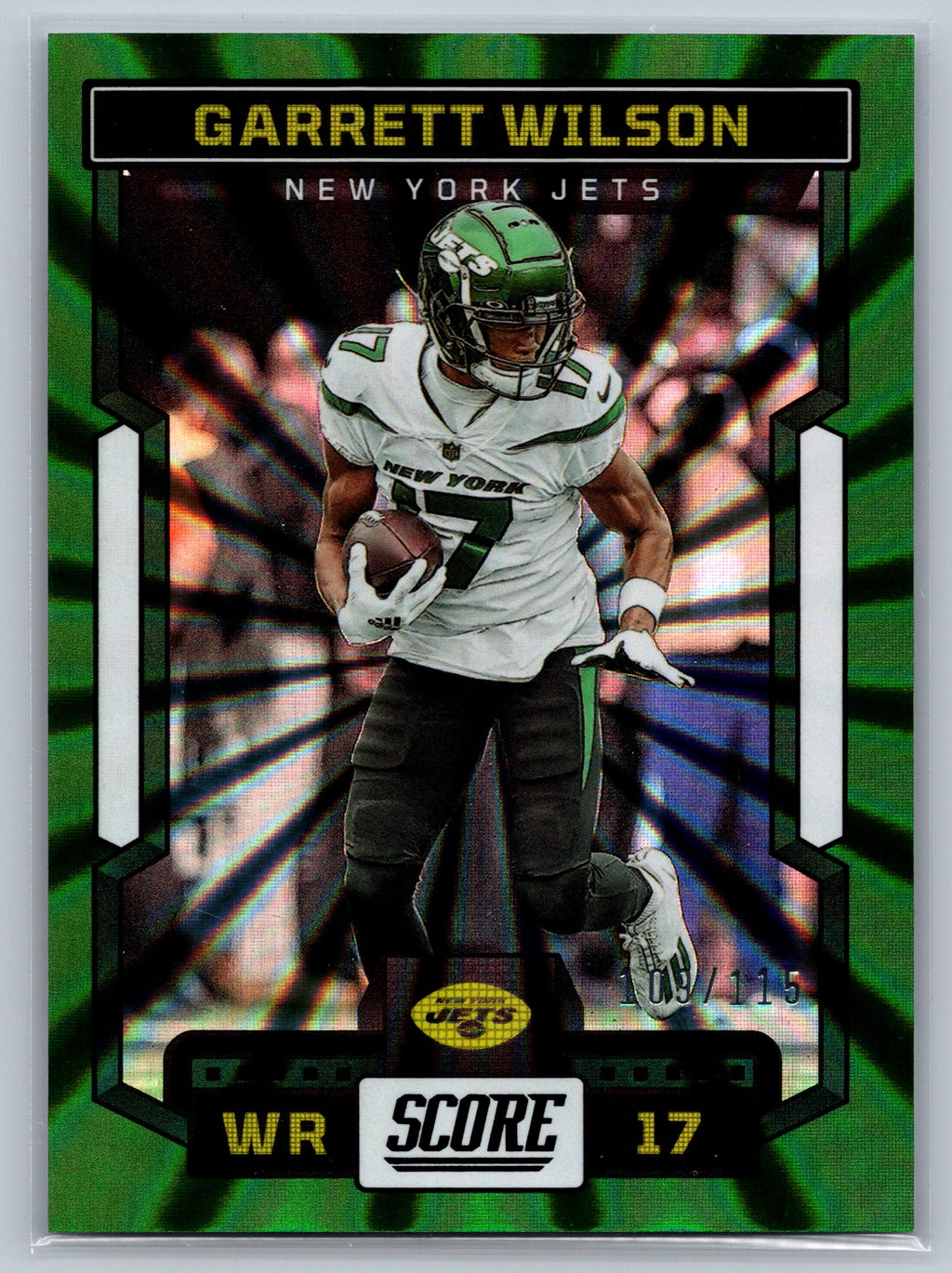 2023 Panini Score Garrett Wilson Green Lazer /115 #291