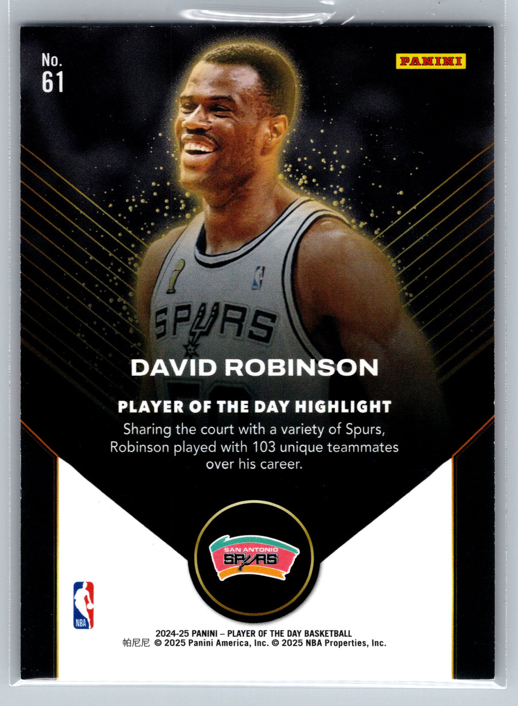 2024 Panini Player of the Day David Robinson /199 #61