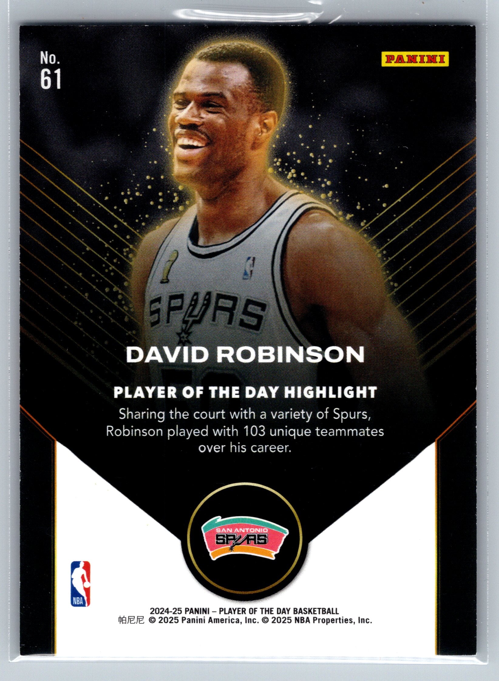 2024 Panini Player of the Day David Robinson /199 #61