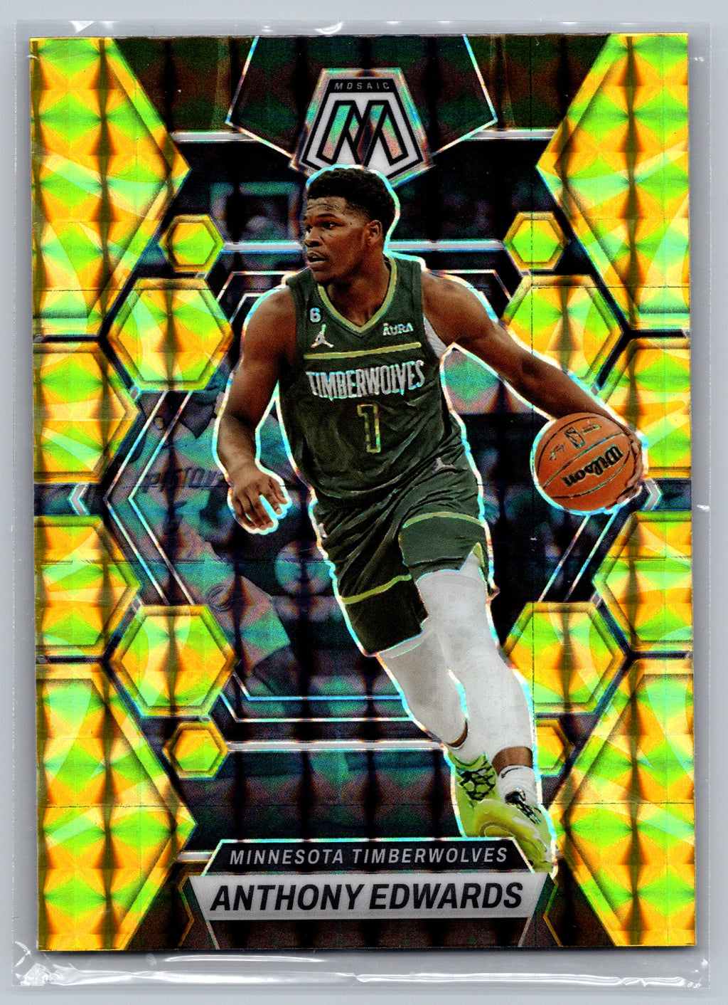 2022 Panini Mosiac Anthony Edwards Yellow Reactive #26