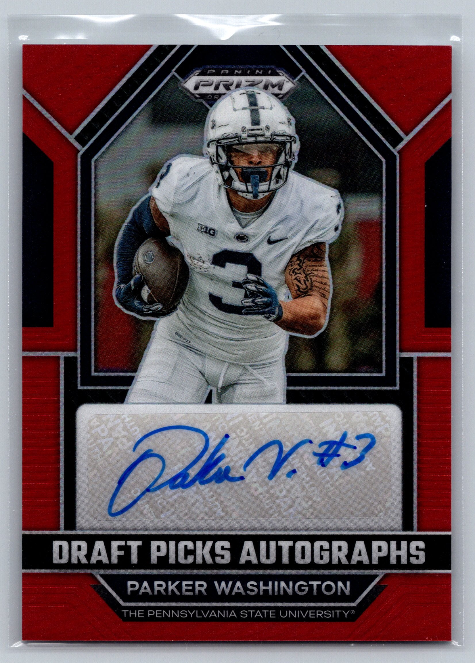 2023 Panini Prizm Draft Picks Parker Washington Red Autograph /99 #DPA-PAW