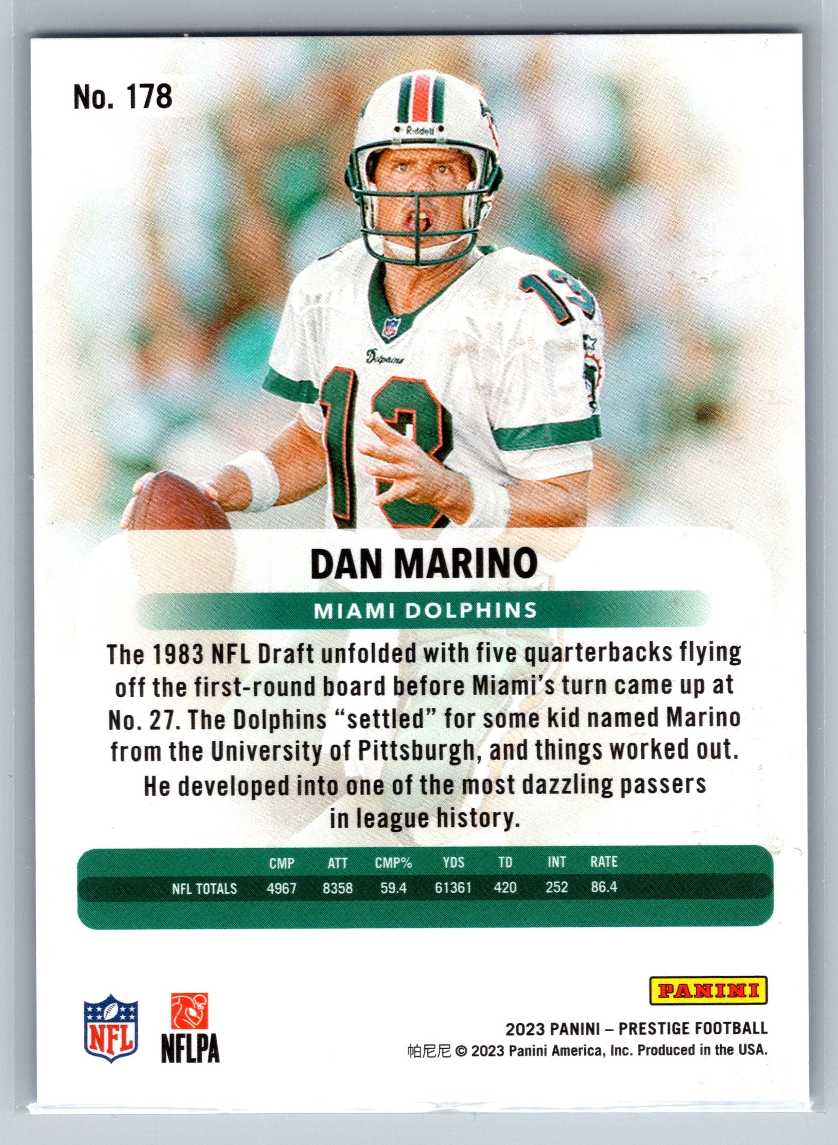 2023 Panini Prestige Dan Marino Blue /399 #178