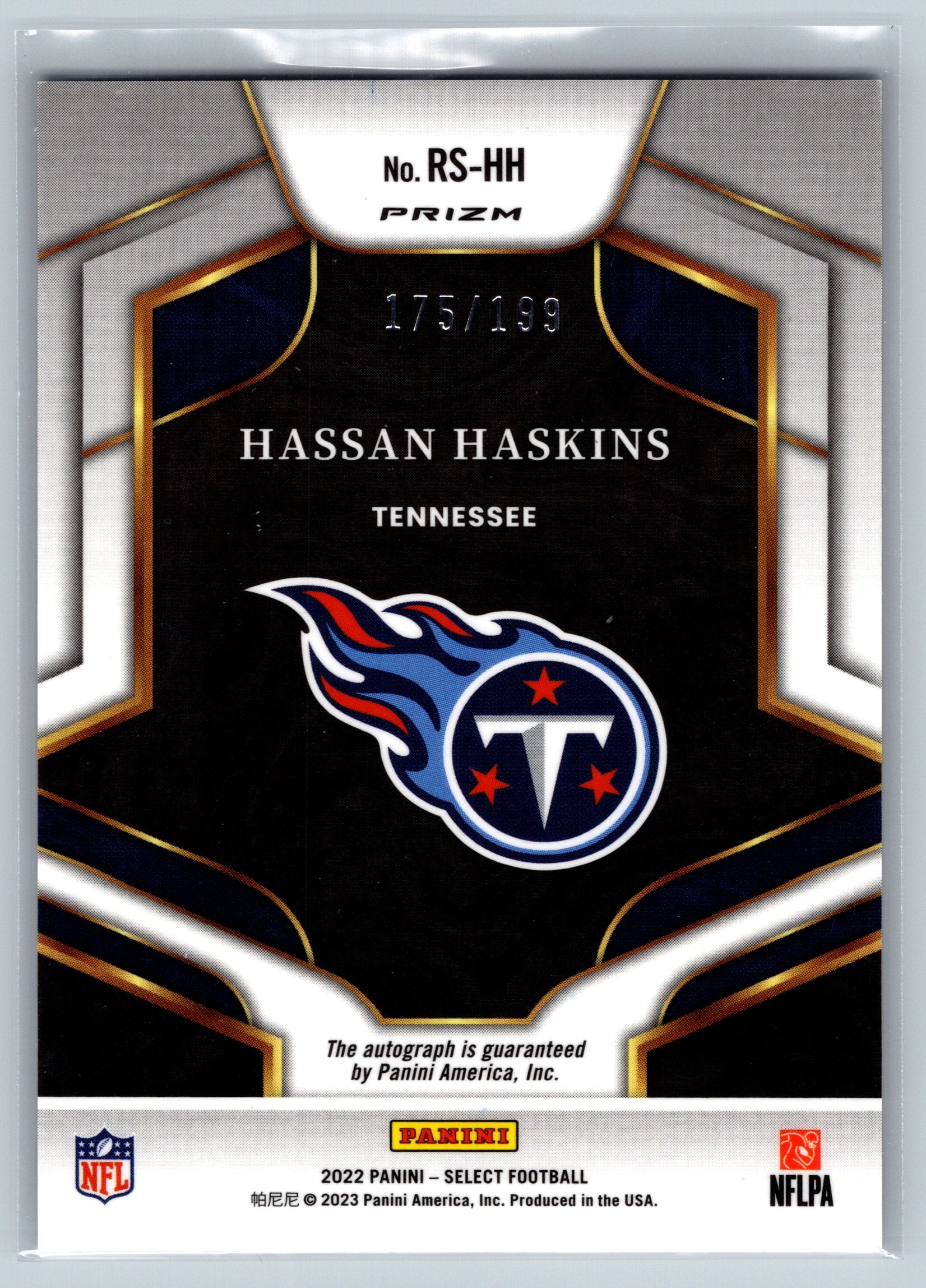 2022 Panini Select Hassan Haskins Holo Rookie Auto /199 #RS-HH