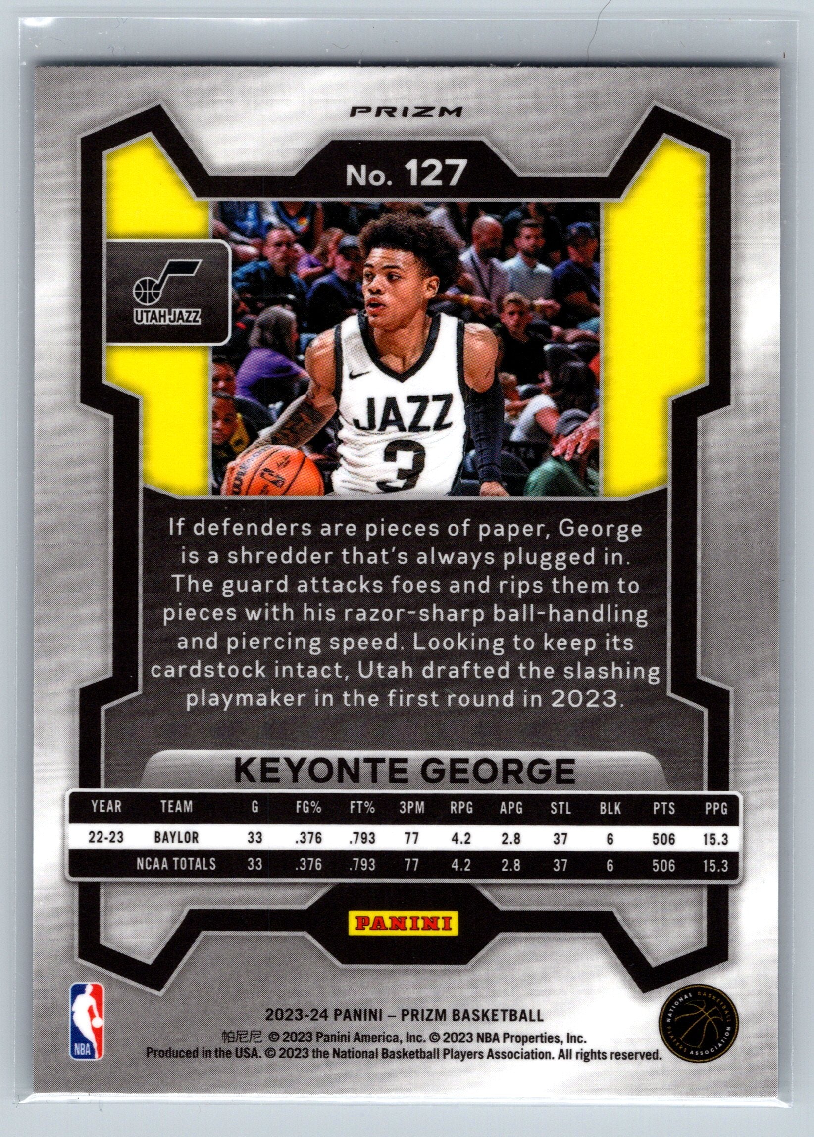2023 Panini Prizm Keyonte George SILVER Rookie Card #127
