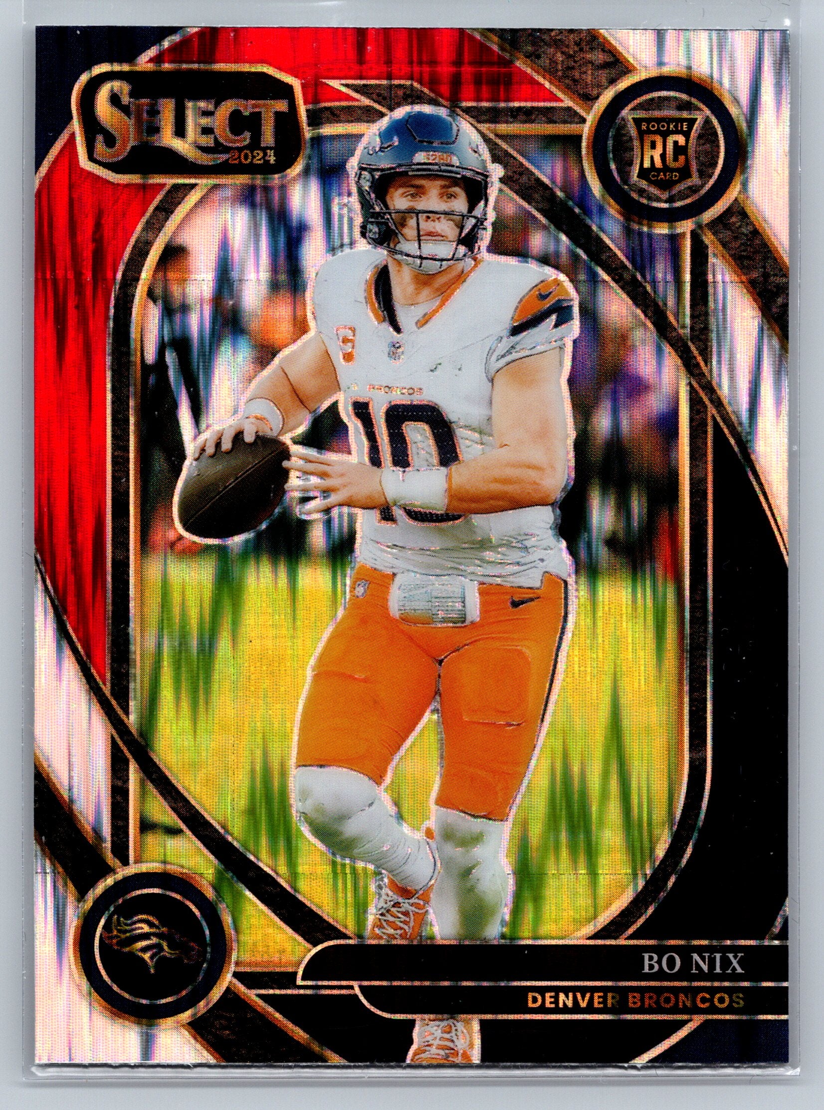 2024 Panini Select Bo Nix Black Red Shock Club Level Rookie Card #221