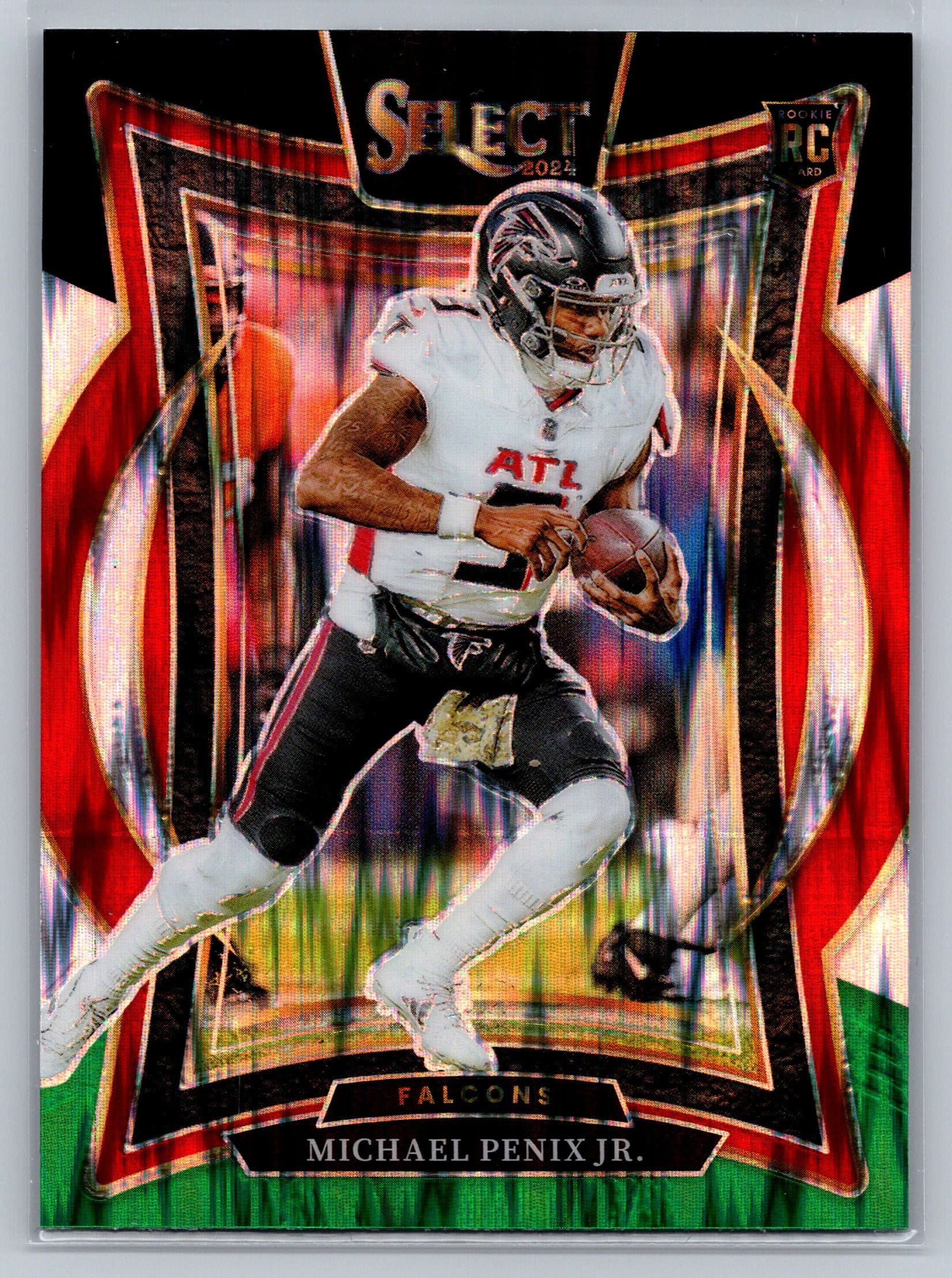 2024 Panini Select Michael Penix Jr. Black Green Shock Concourse Level Rookie Card #80