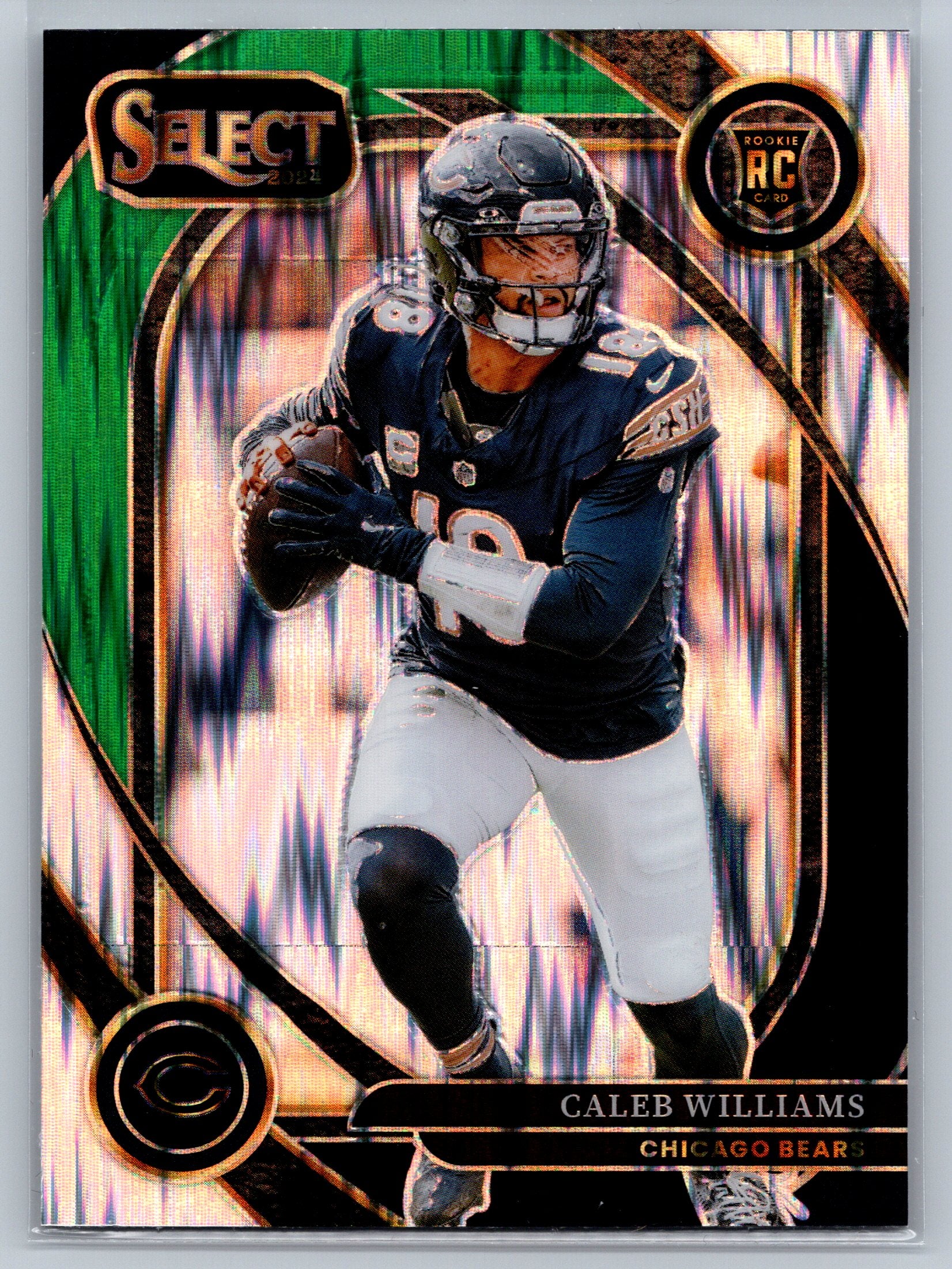 2024 Panini Select Caleb Williams Green Black Shock Club Level Rookie Card #216