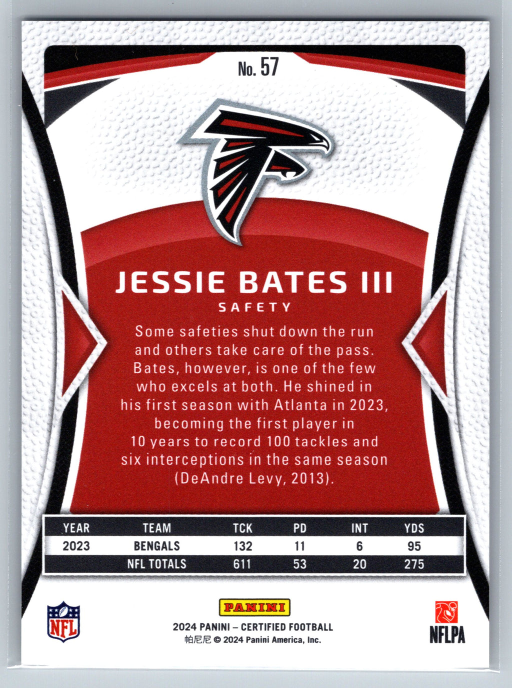 2024 Panini Certified Jessie Bates III /349 #57