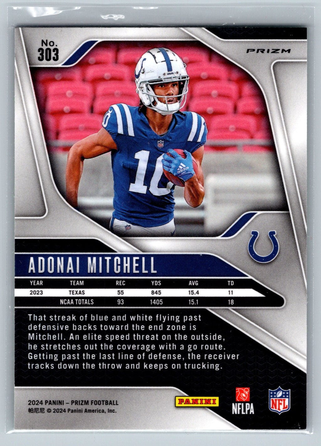 2024 Panini Prizm Adonai Mitchell Green Pulsar Rookie Card #303