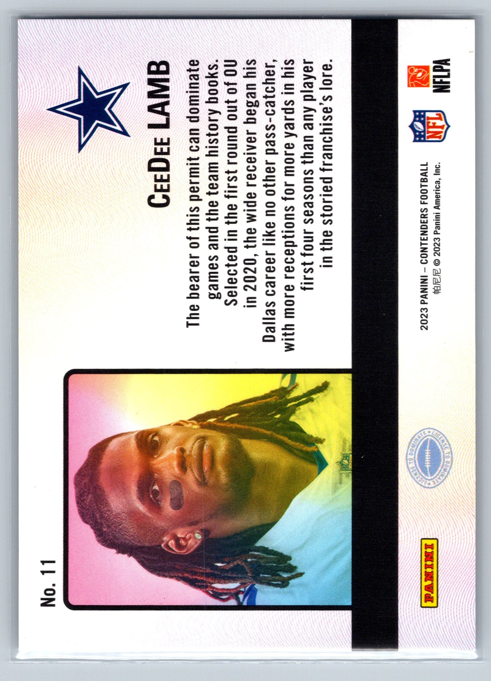 2023 Panini Contenders CeeDee lamb License to Dominate #11