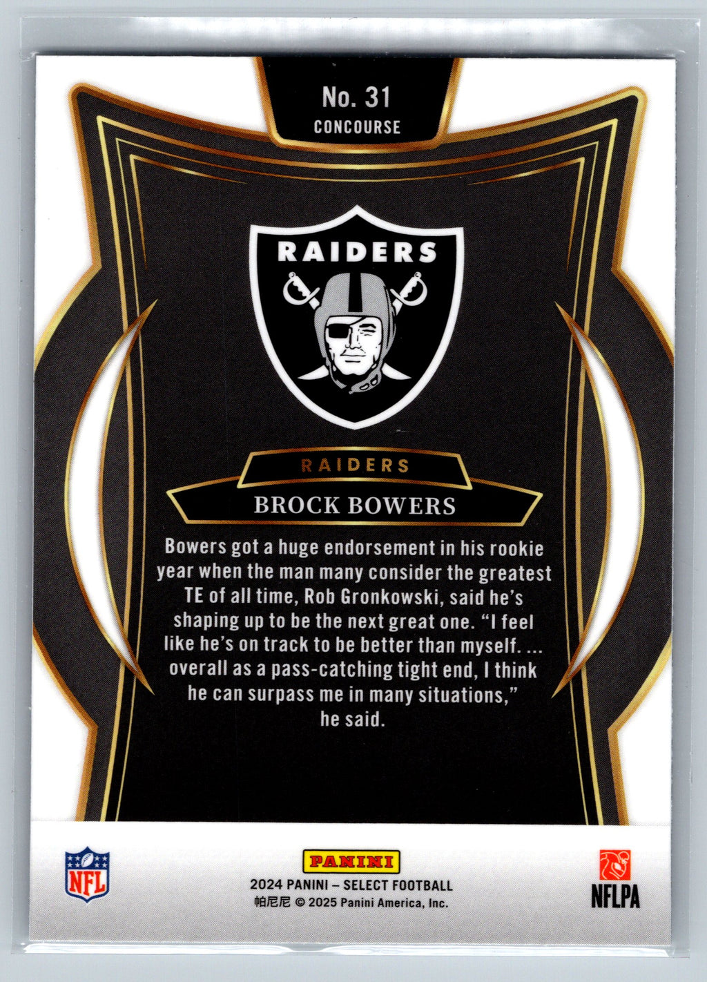 2024 Panini Select Brock Bowers Concourse Level Rookie Card #31