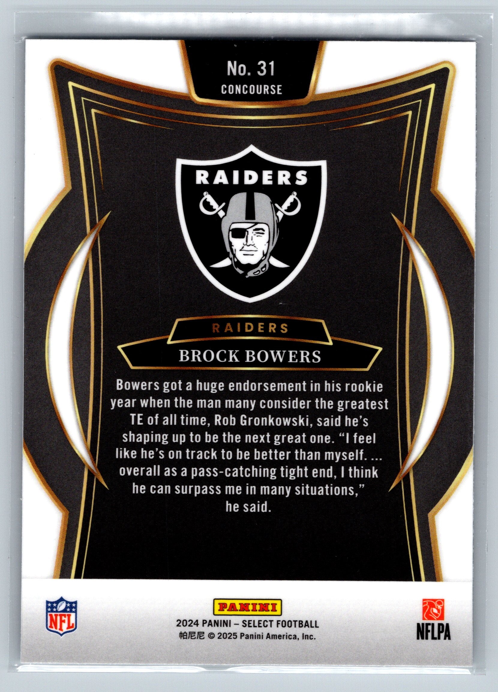 2024 Panini Select Brock Bowers Concourse Level Rookie Card #31