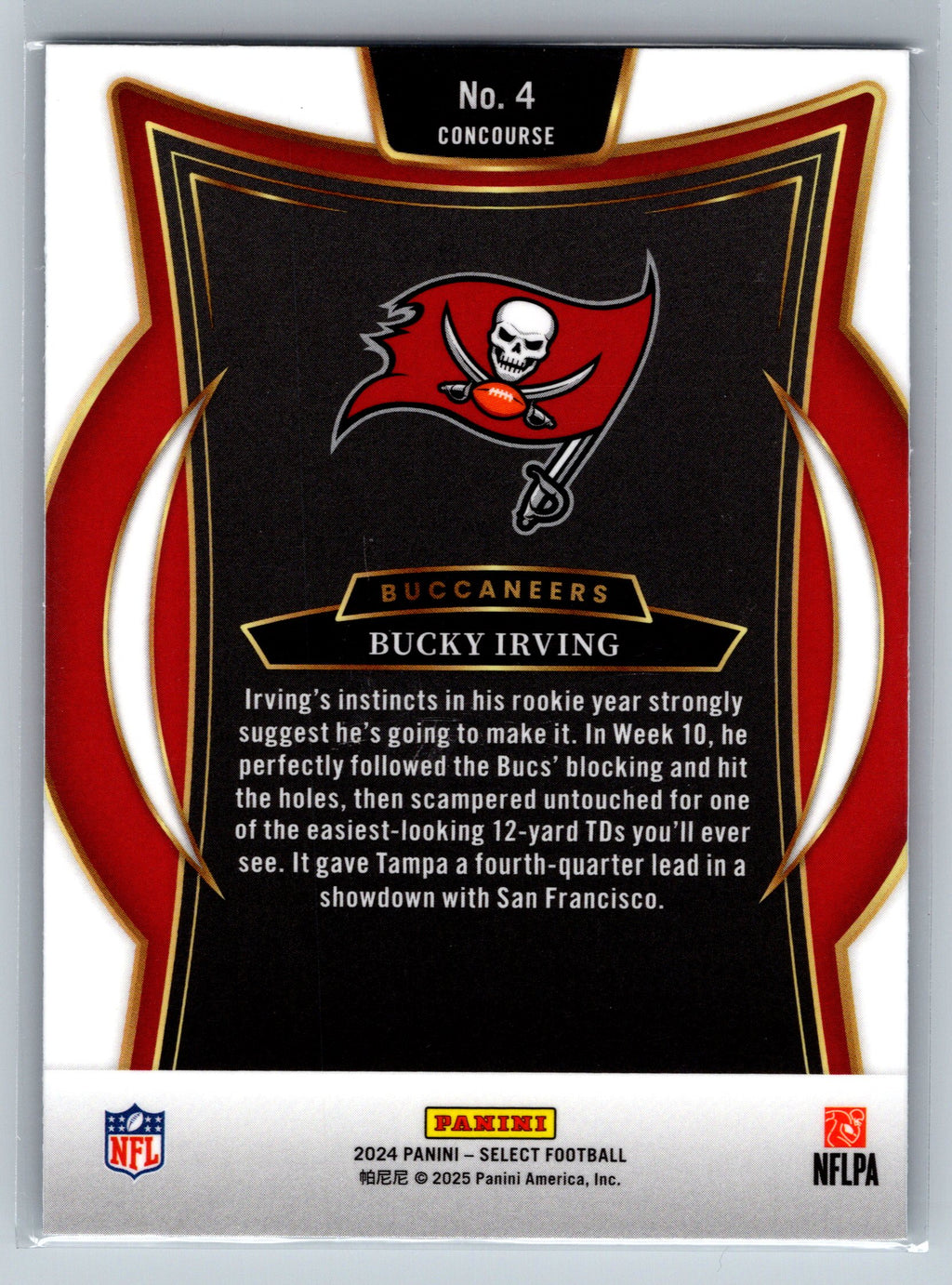 2024 Panini Select Bucky Irving Concourse Level Rookie Card #4