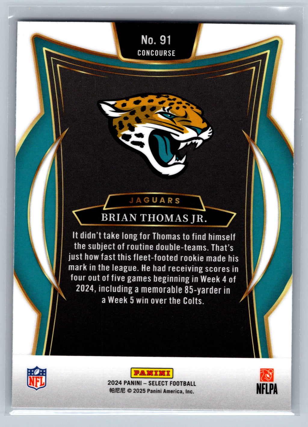 2024 Panini Select Brian Thomas Jr. Concourse Level Rookie Card #91