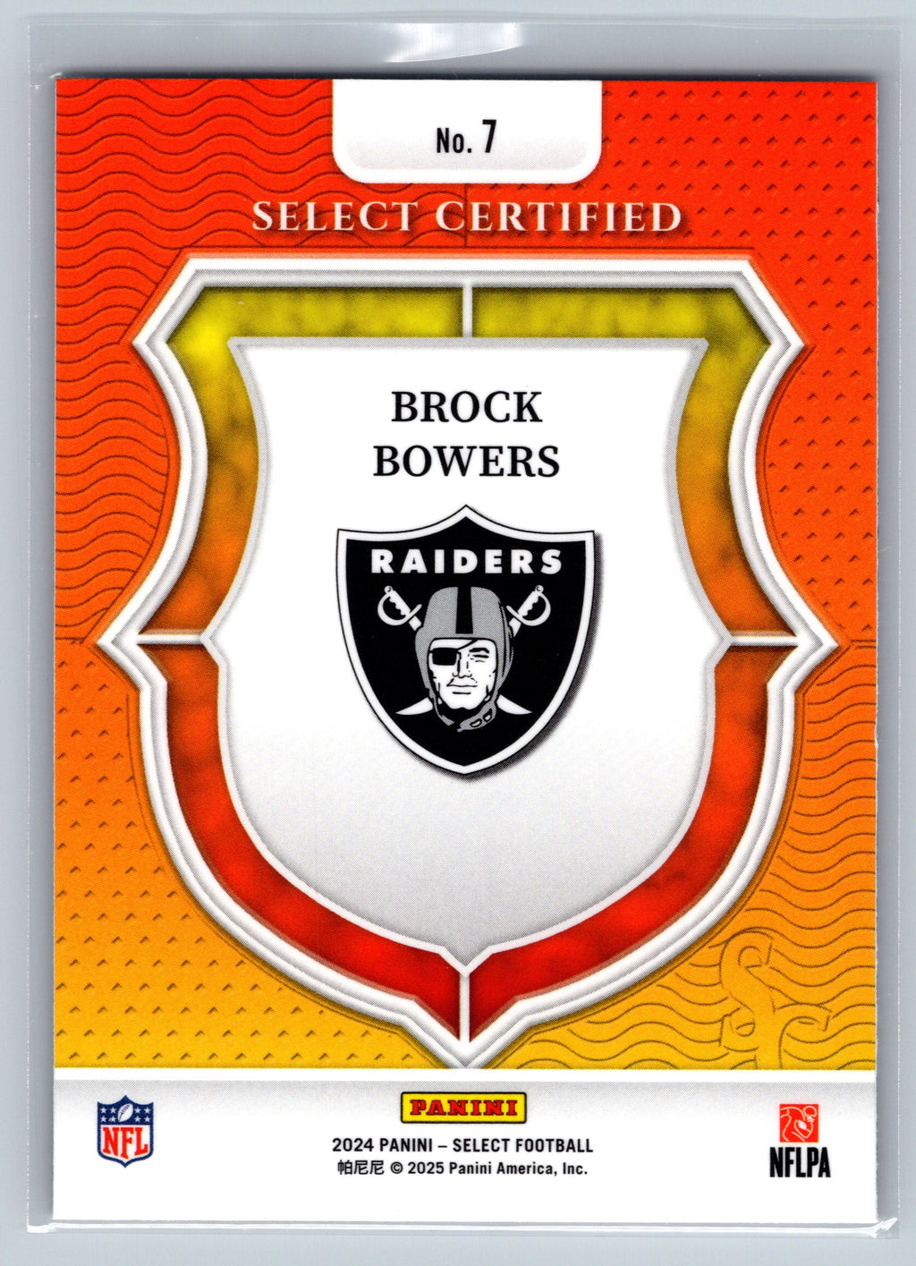 2024 Panini Select Certified Rookie Card #7