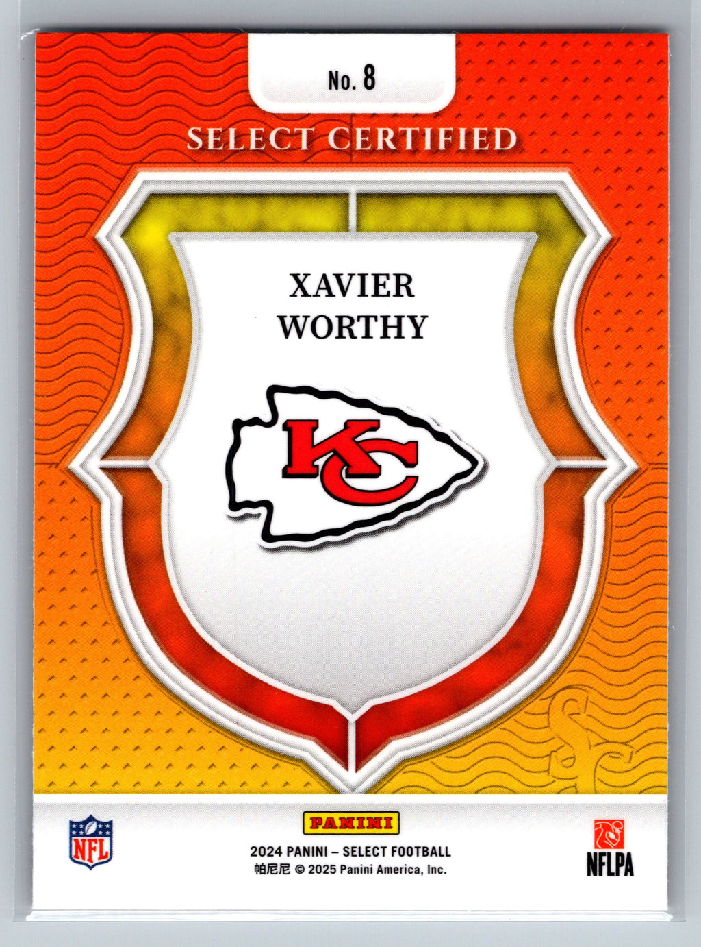 2024 Panini Select Xavier Worthy Certified Rookie Card #8