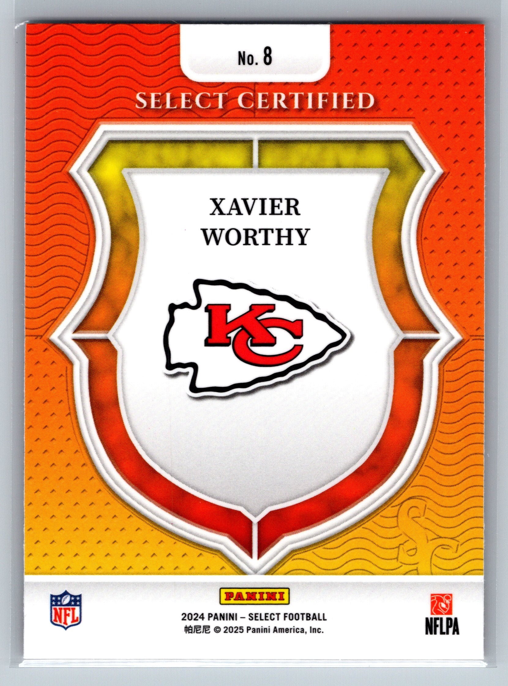 2024 Panini Select Xavier Worthy Certified Rookie Card #8