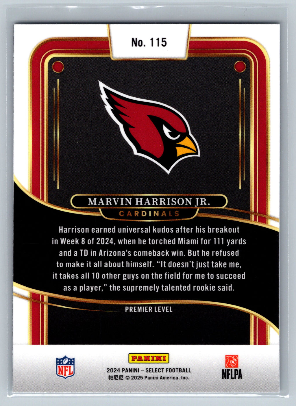 2024 Panini Select Marvin Harrison Jr. Premier Level #115