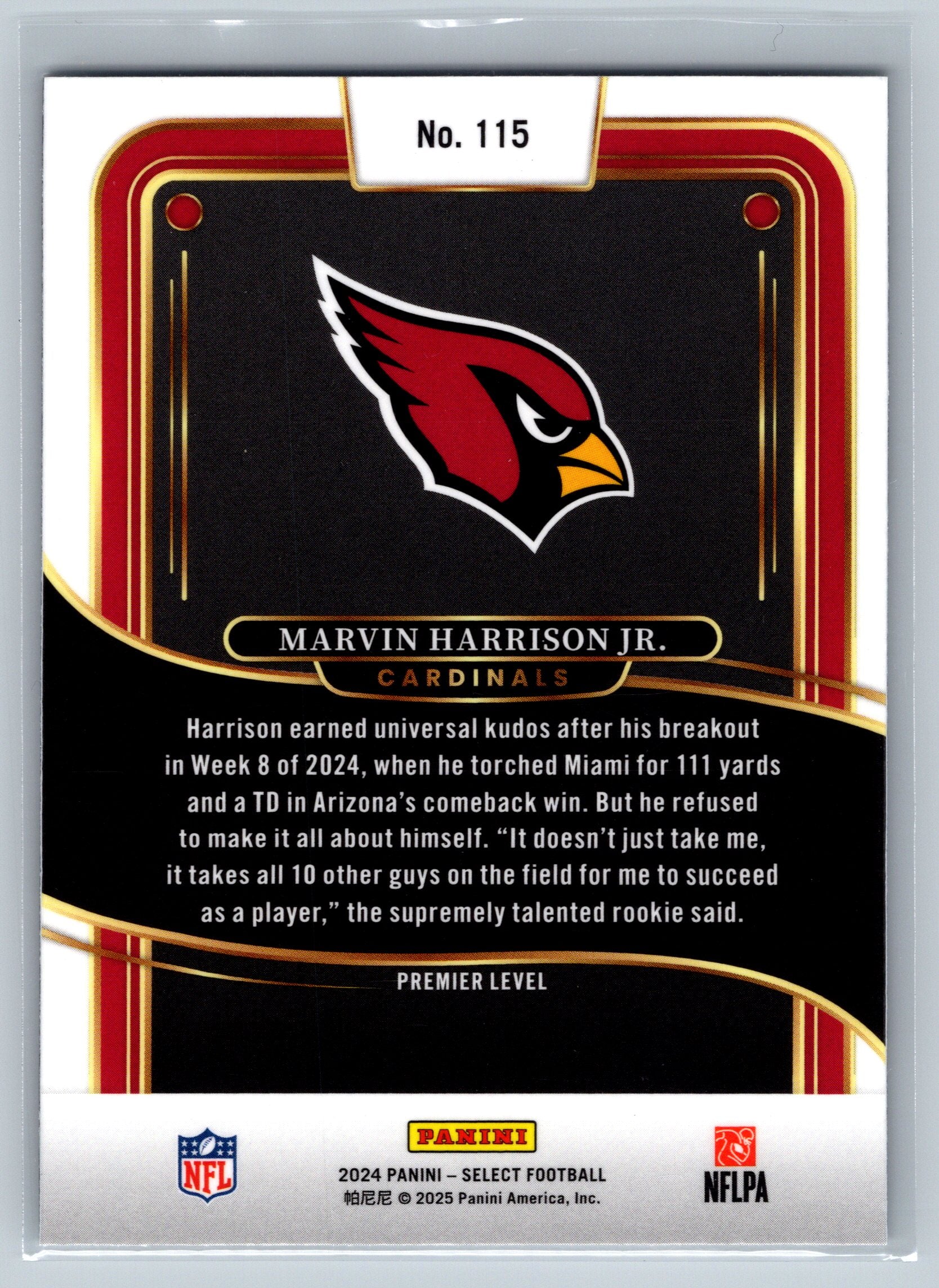 2024 Panini Select Marvin Harrison Jr. Premier Level #115