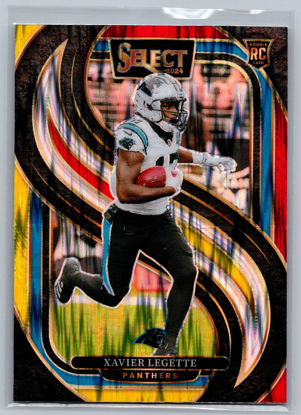2024 Panini Select Xavier Legette Red Yellow Shock Premier Level Rookie Card #101