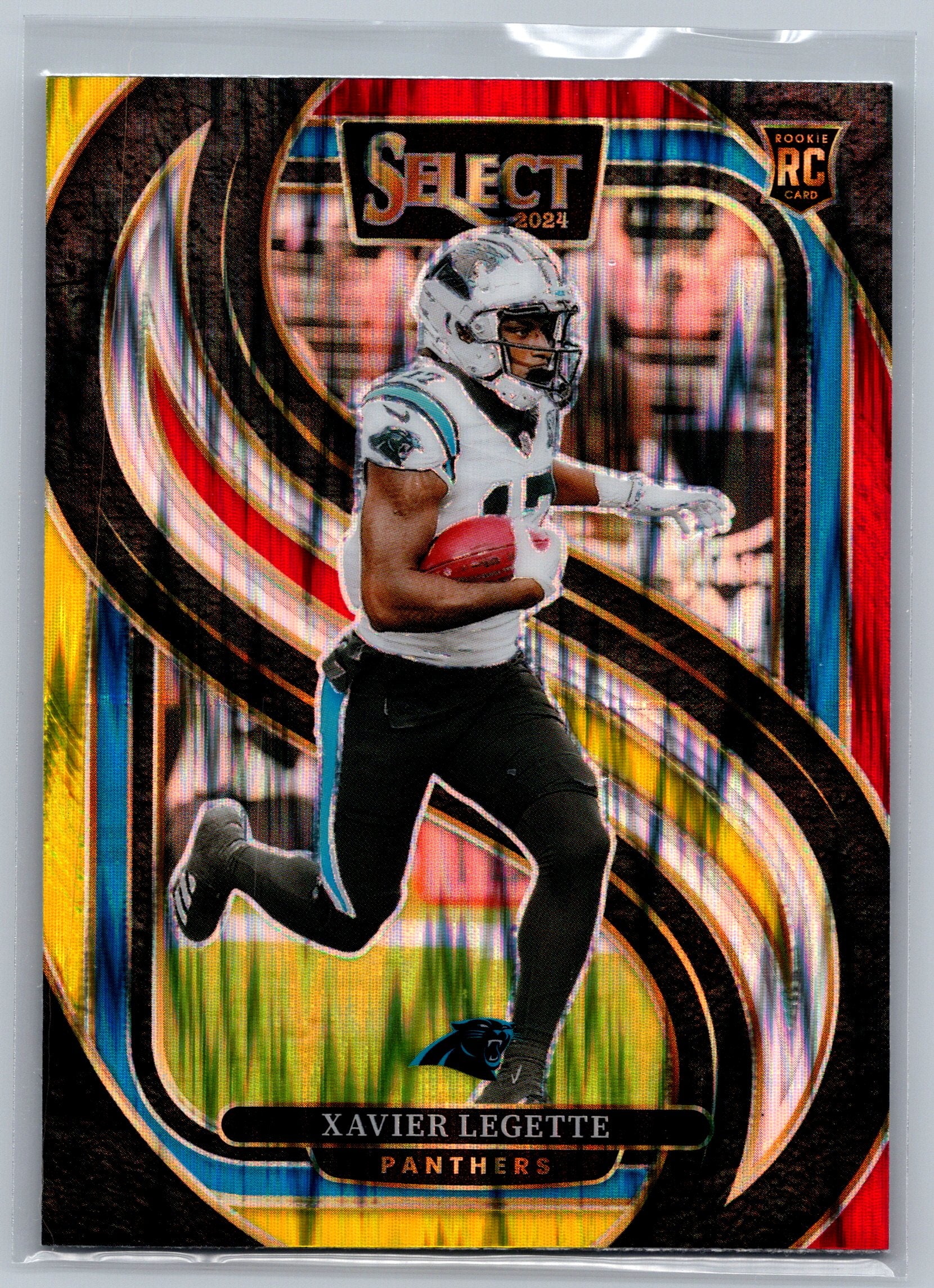 2024 Panini Select Xavier Legette Red Yellow Shock Premier Level Rookie Card #101