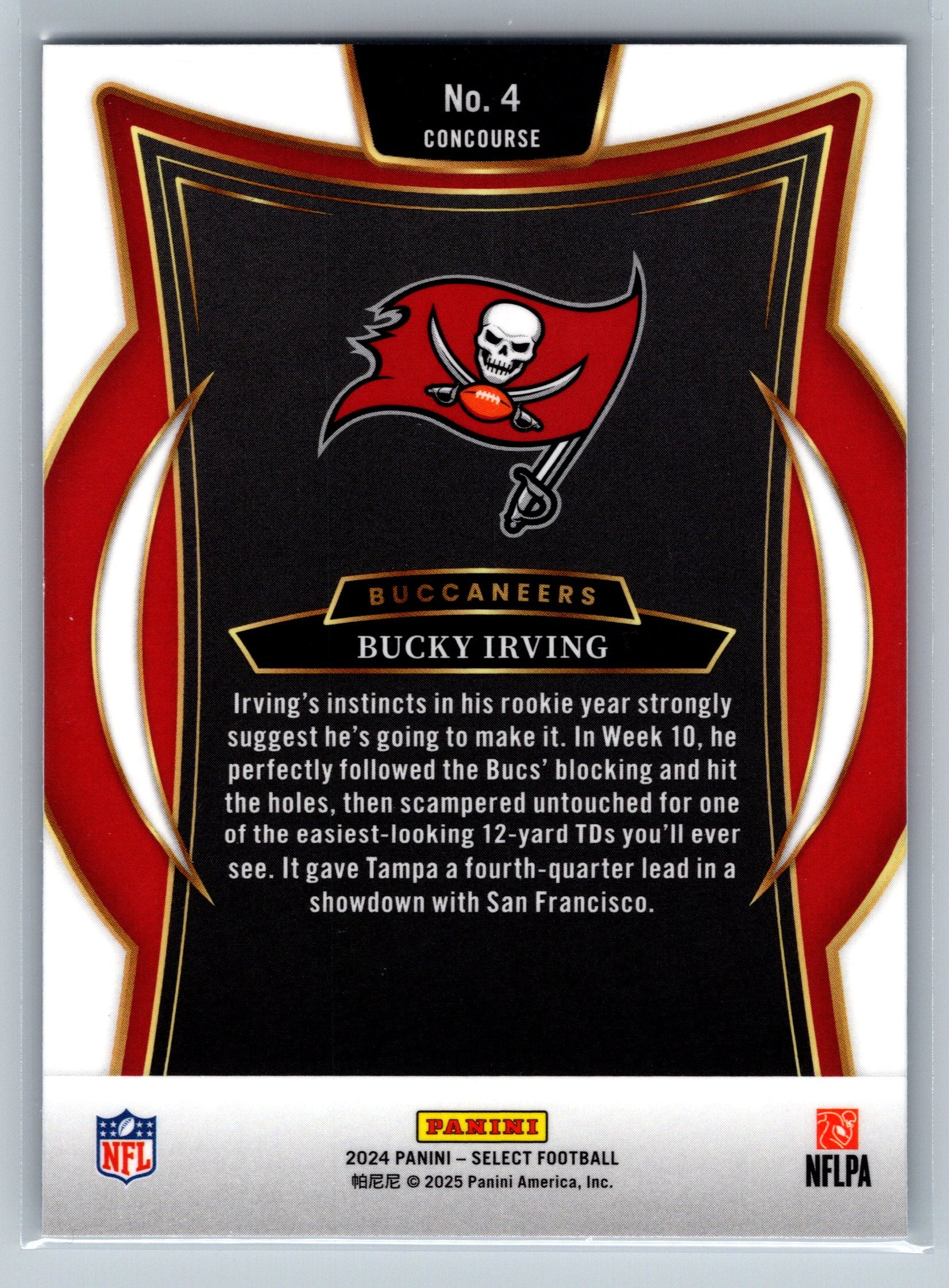 2024 Panini Select Bucky Irving Concourse Level Rookie Card #4