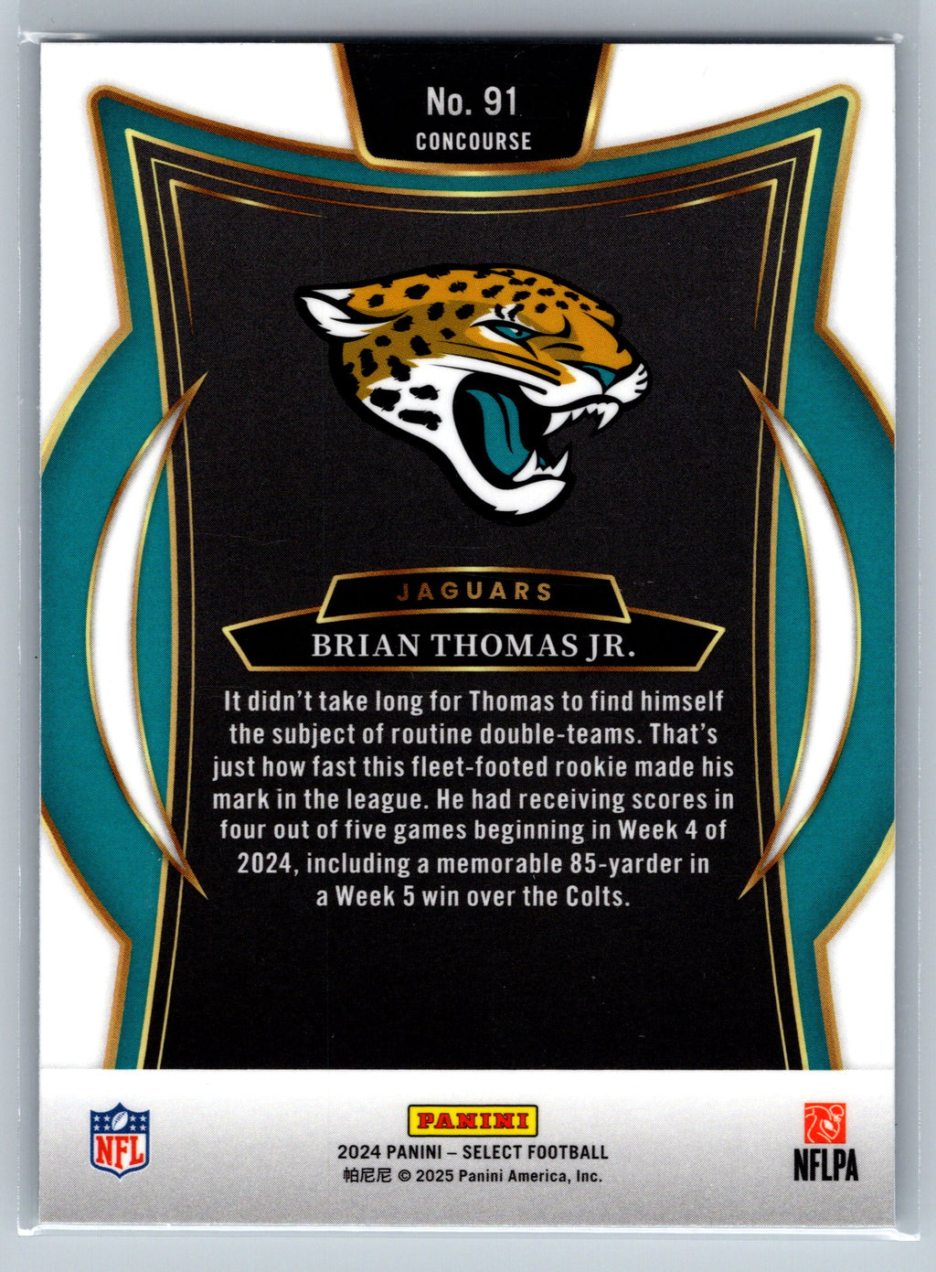2024 Panini Select Brian Thomas Jr. Concourse Level Rookie Card #91