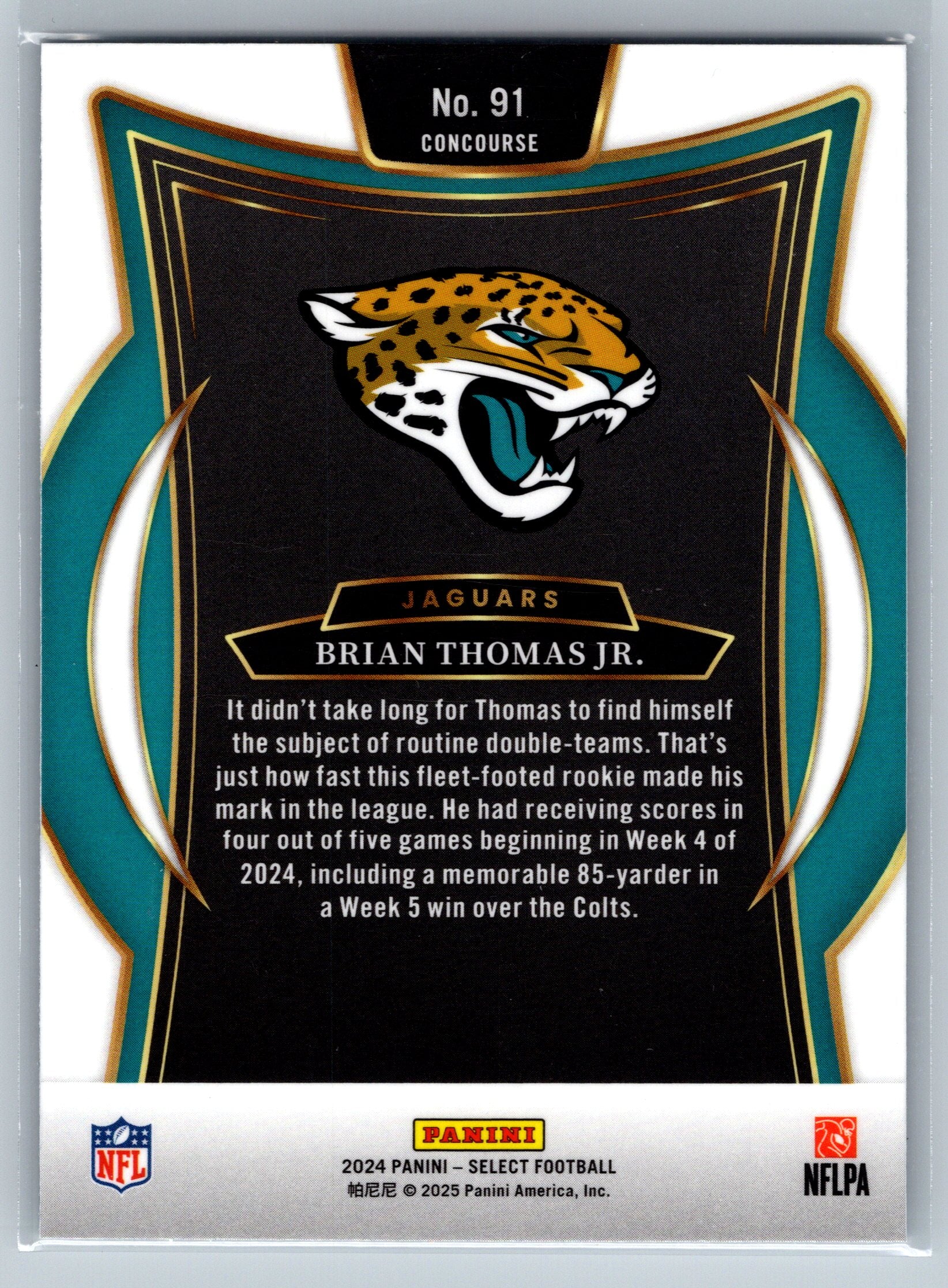 2024 Panini Select Brian Thomas Jr. Concourse Level Rookie Card #91