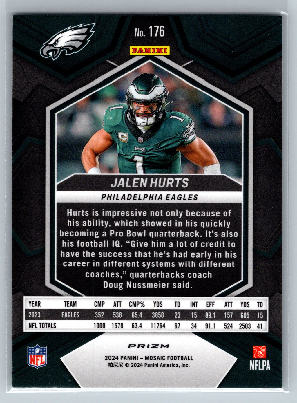 2024 Panini Mosaic Jalen Hurts Green #176