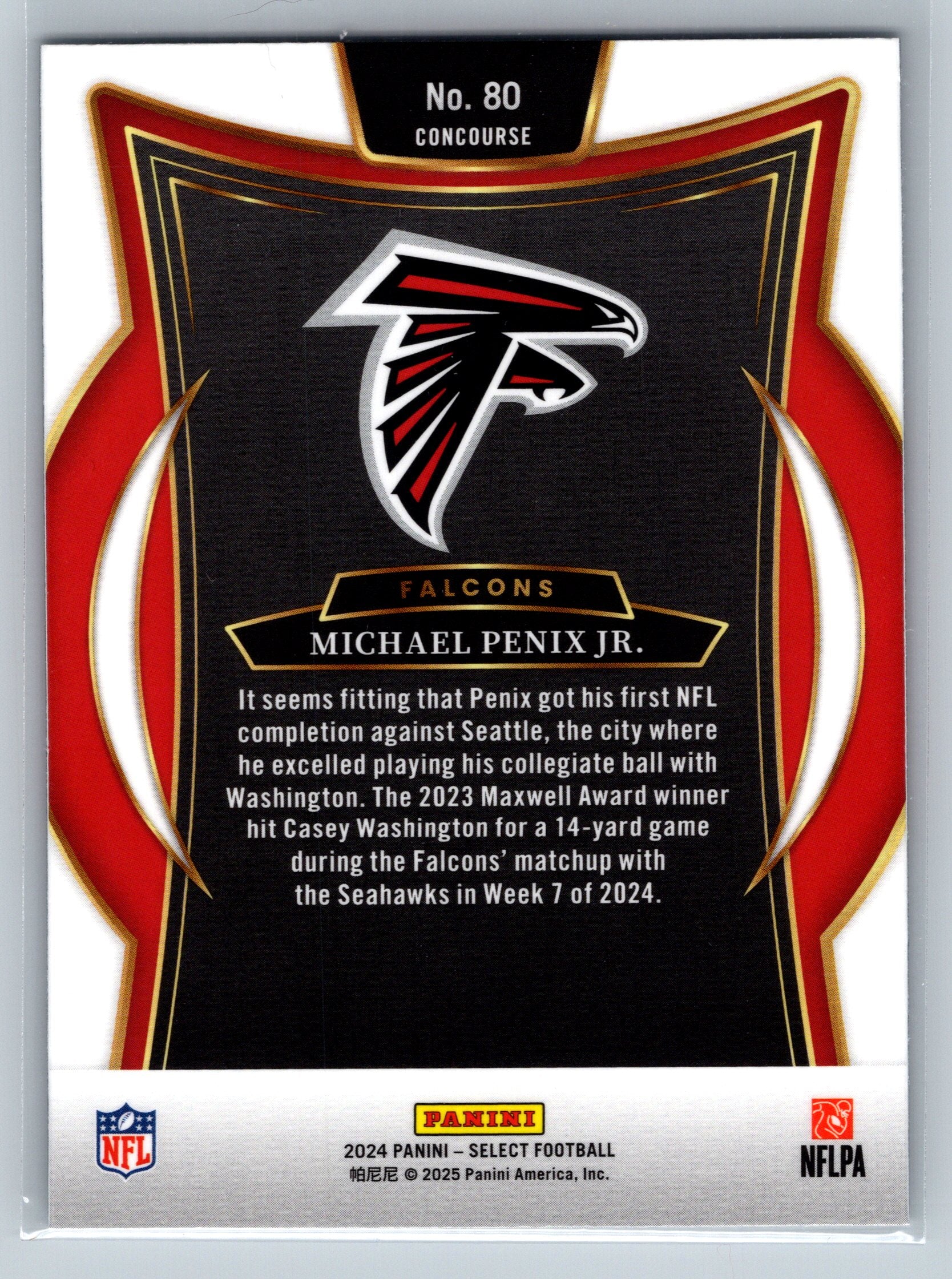 2024 Panini Michael Penix Jr. Concourse Level Rookie Card #80
