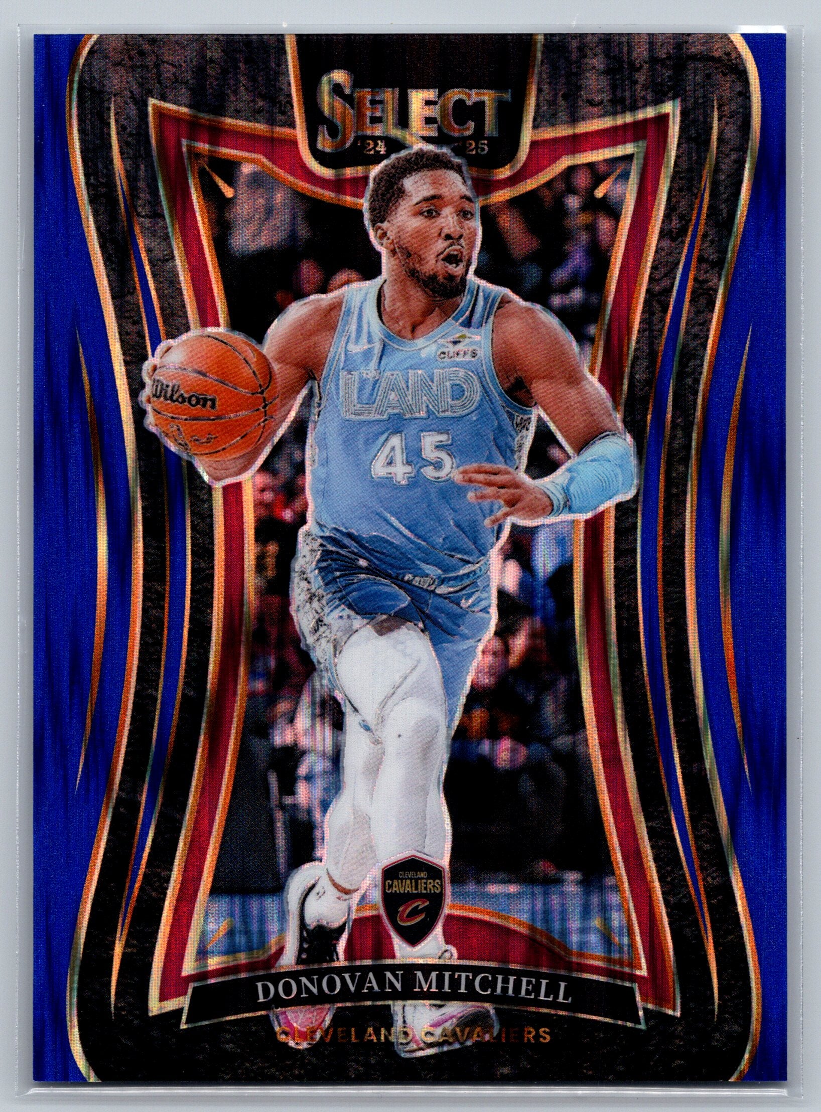 2024 Panini Select Donovan Mitchell Blue Flash Mezzanine Level /99 #317