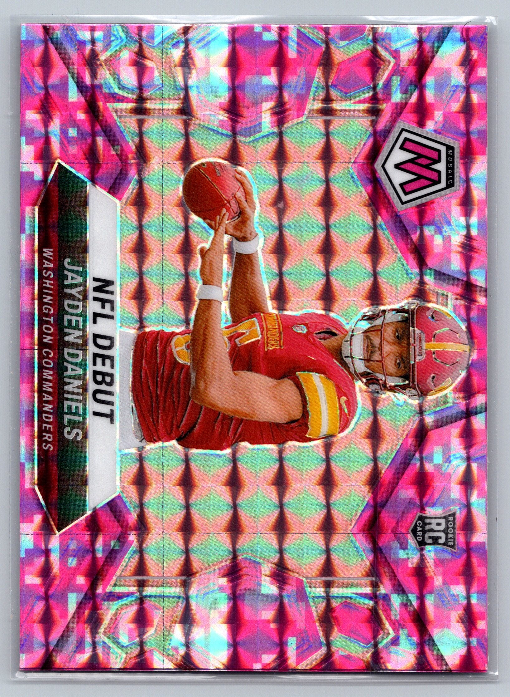 2024 Panini Mosaic Jayden Daniels Pink Camo NFL Debut Rookie Card #272