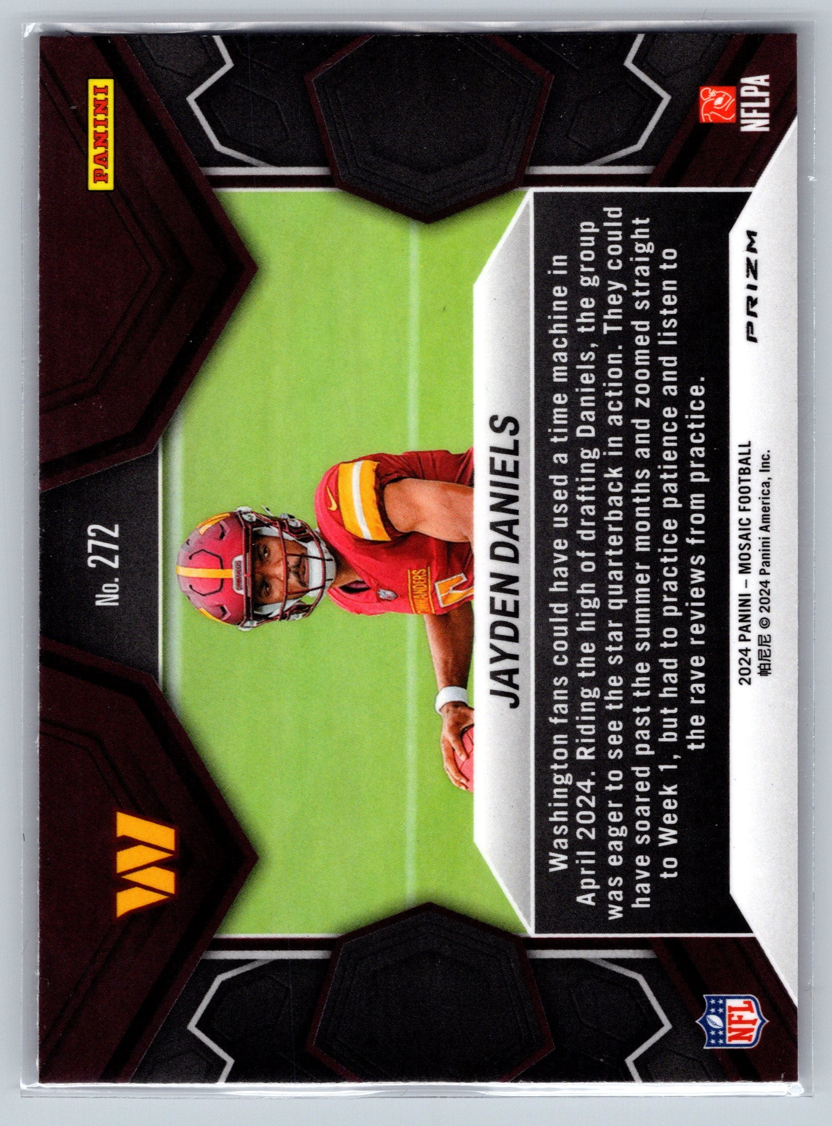 2024 Panini Mosaic Jayden Daniels Pink Camo NFL Debut Rookie Card #272